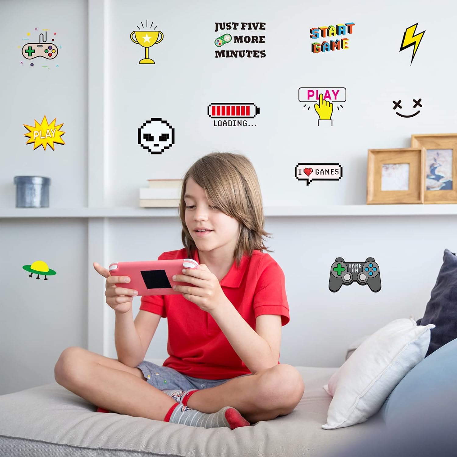 100 calcomanías de pared coloridas para jugadores, calcomanías de pared para despegar y pegar, calcomanías de vinilo extraíbles para deportes