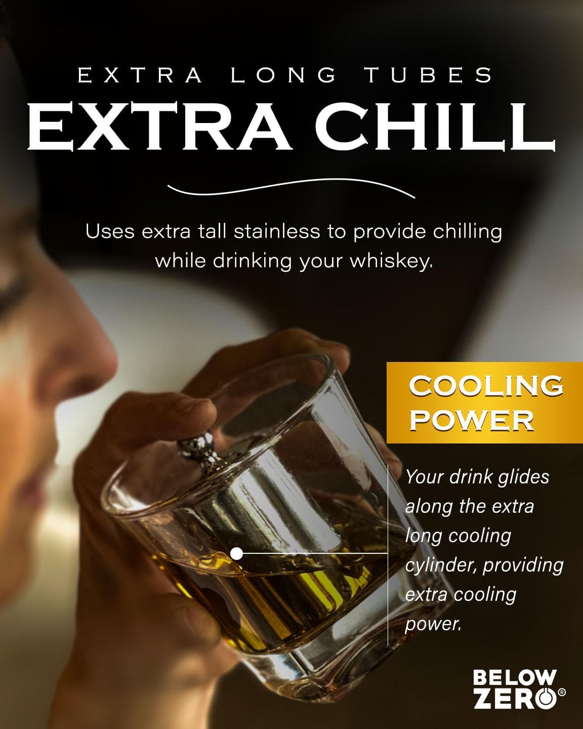 Below Zero Cubos de hielo de acero inoxidable para bebidas, whisky, no más pinzas y enfriadores de perilla de fácil agarre, tecnología de