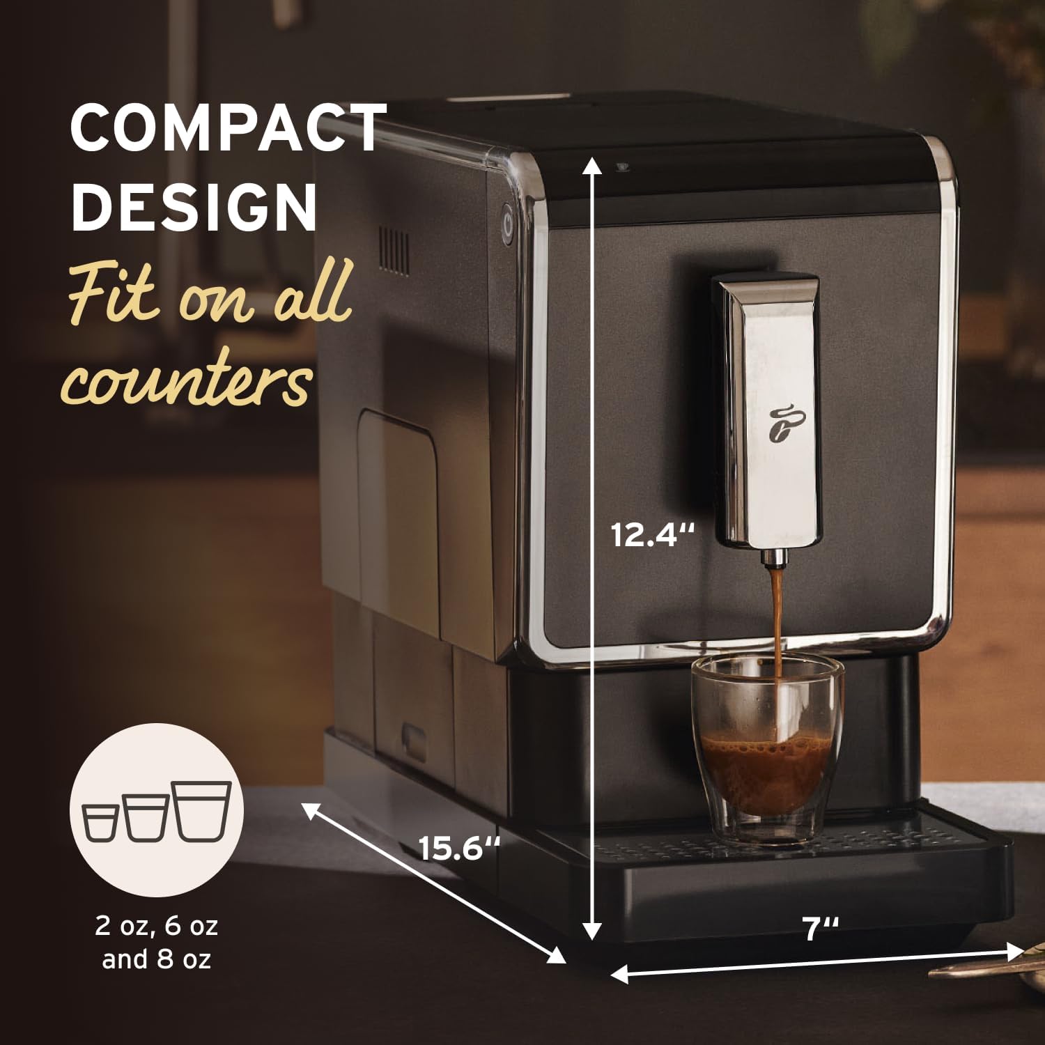 Tchibo Cafetera de una sola porción, máquina automática de café expreso, molinillo integrado, no necesita cápsulas de café, viene con 3 bolsas de