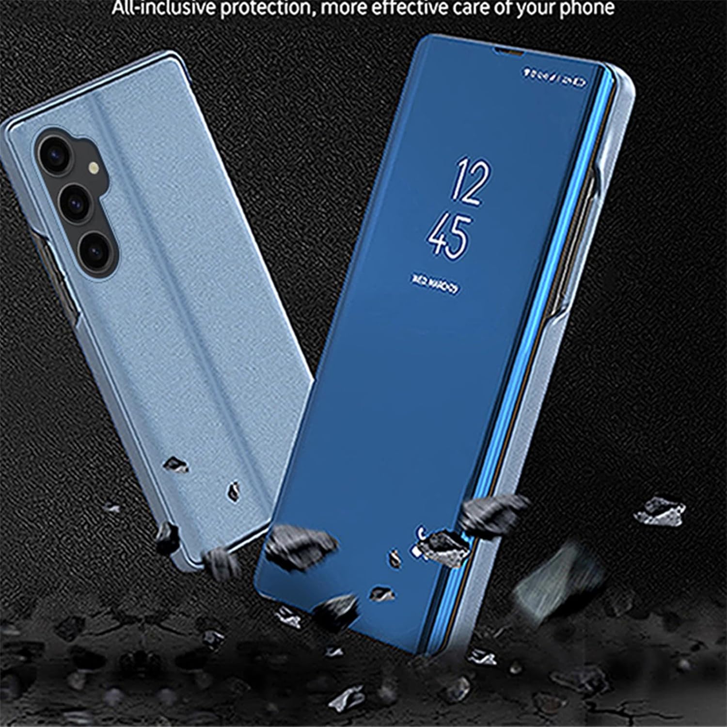 Funda con espejo para Samsung Galaxy S23 FE 5G para mujer, maquillaje al aire libre, bonita funda delgada para teléfono, protección completa, a