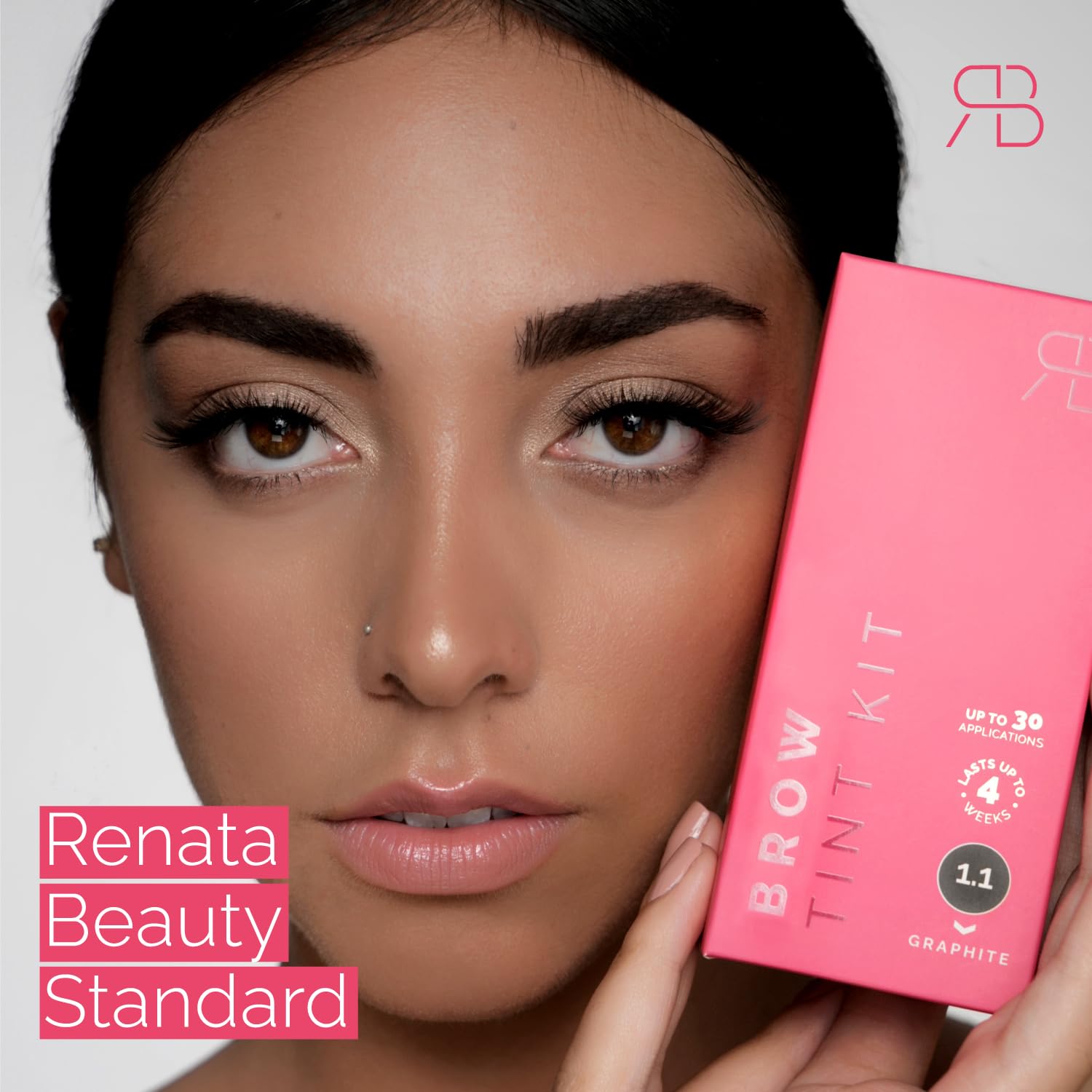 RB RENATA BEAUTY Kit de tinte de cejas  Juego de tinte para cejas  Kit de tinte con tinte de color, revelador de crema y cepillo de peinado  Efecto