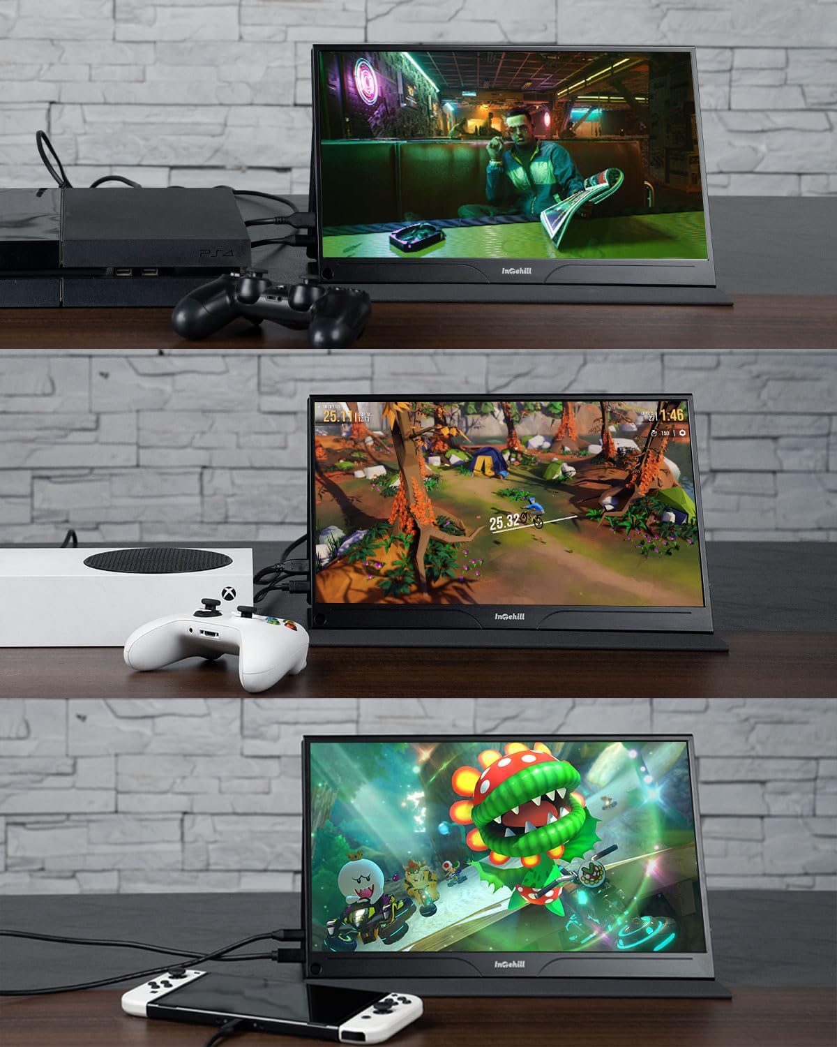Intehill Monitor portátil para portátil y mini PC, pantalla 1080P Matt A+ de 15.6 pulgadas con USB tipo C y HDMI, monitor de viaje para nómadas