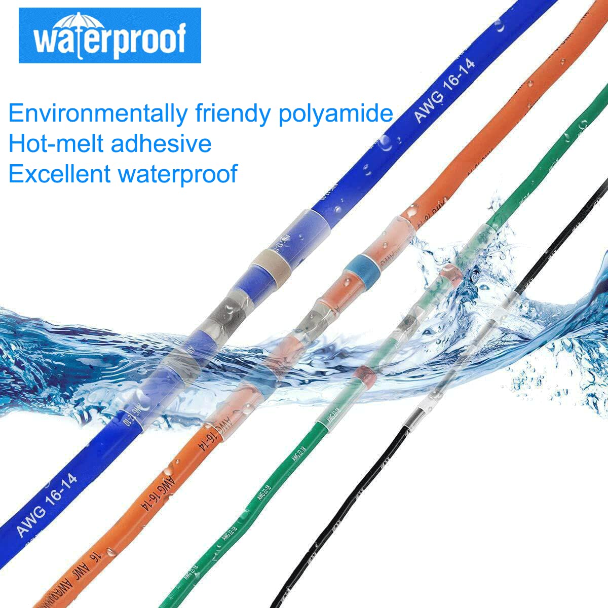 330 conectores termorretráctiles a tope – Kit de conectores de cable duraderos para uso automotriz y marino, impermeable y aislado, surtido de
