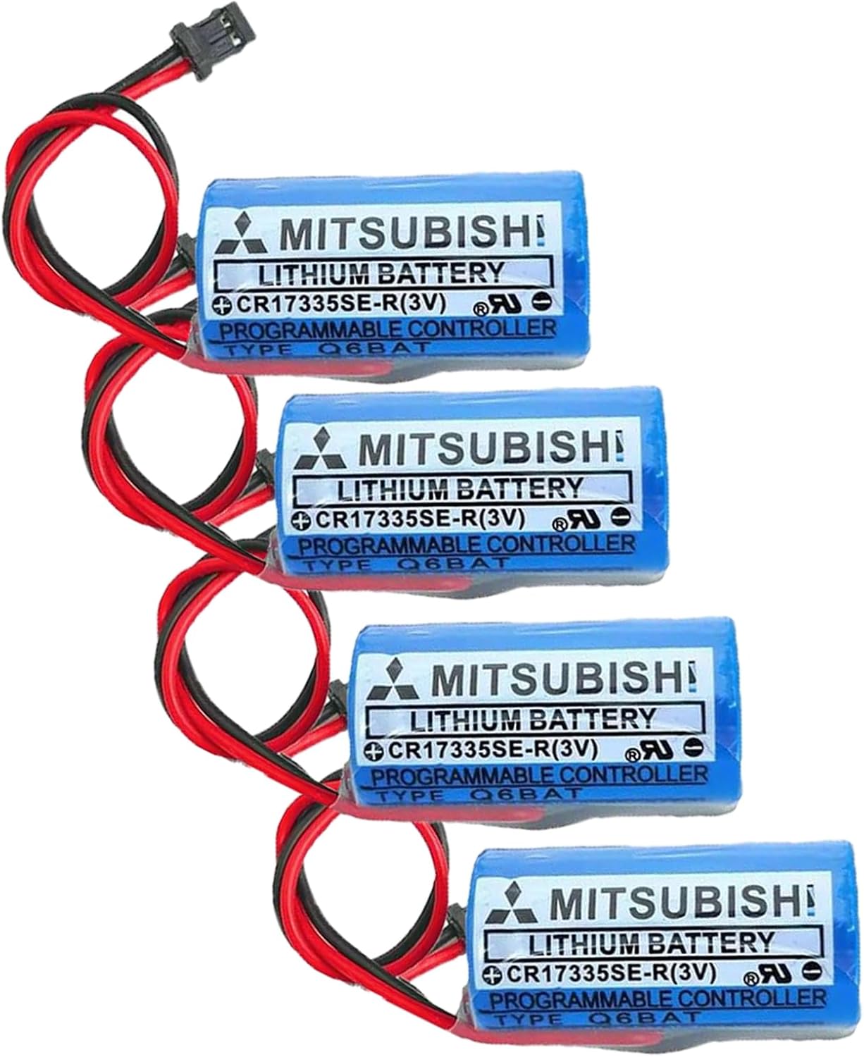 Paquete de 4 batería de litio Q6BAT CR17335SE-R (3V) para controlador programable del sistema QNS