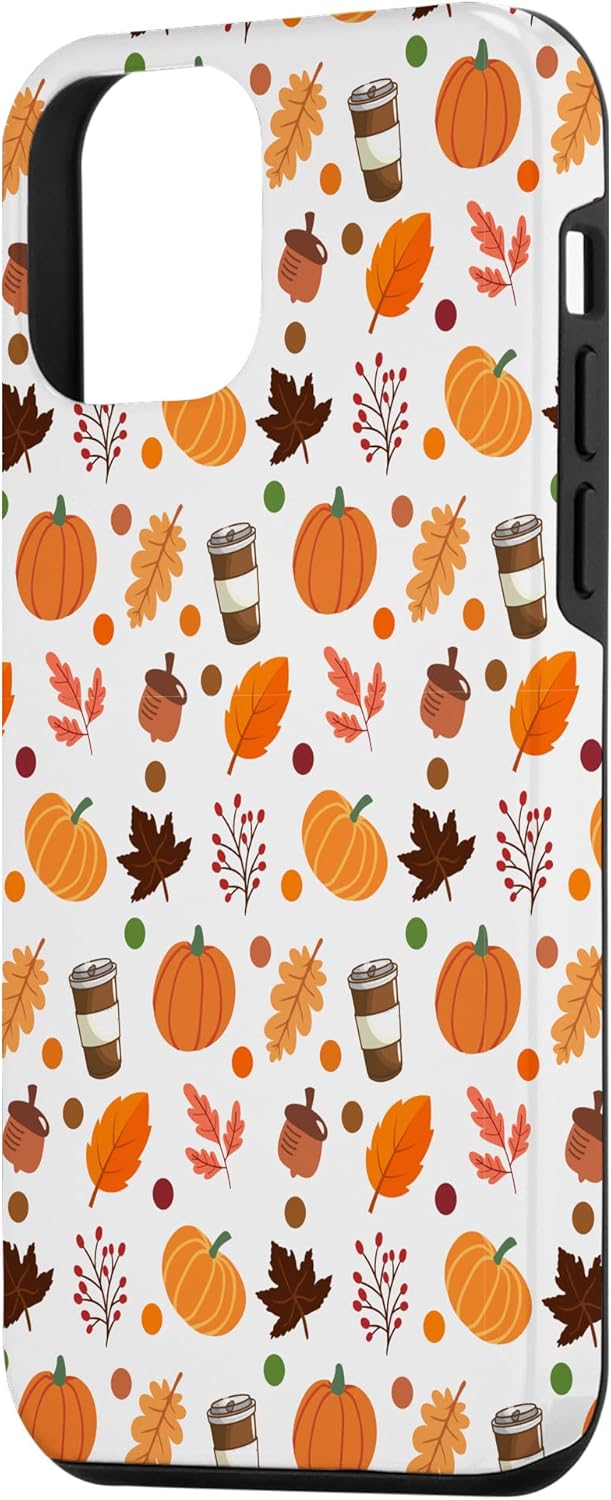Funda con sensación de otoño para iPhone 12 mini, diseño de calabaza y especias