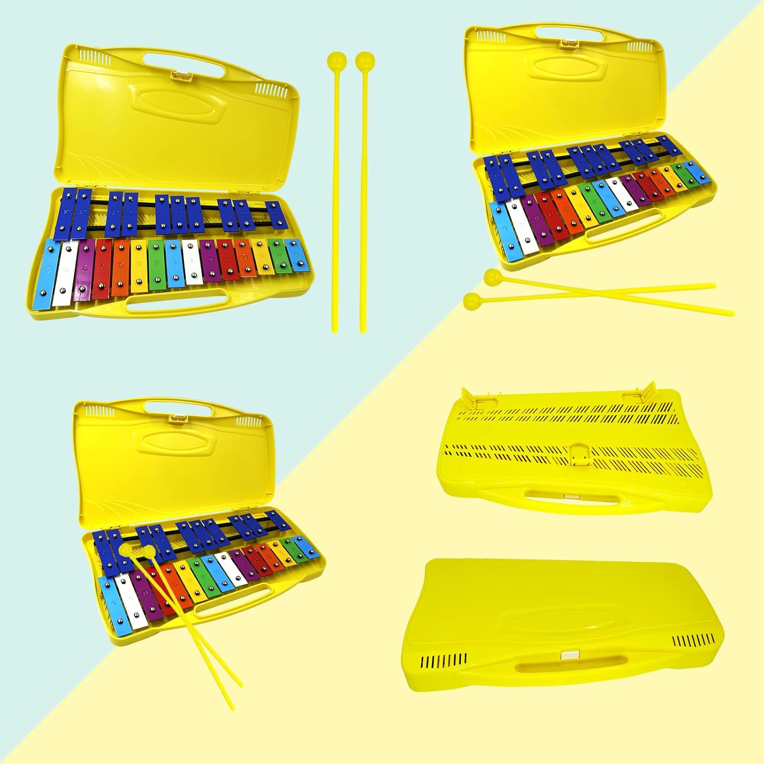 Soulmate Xilófono, xilófono Glockenspiel de 25 notas para niños, juguete musical, llaves de metal, xilófono profesional para principiantes,