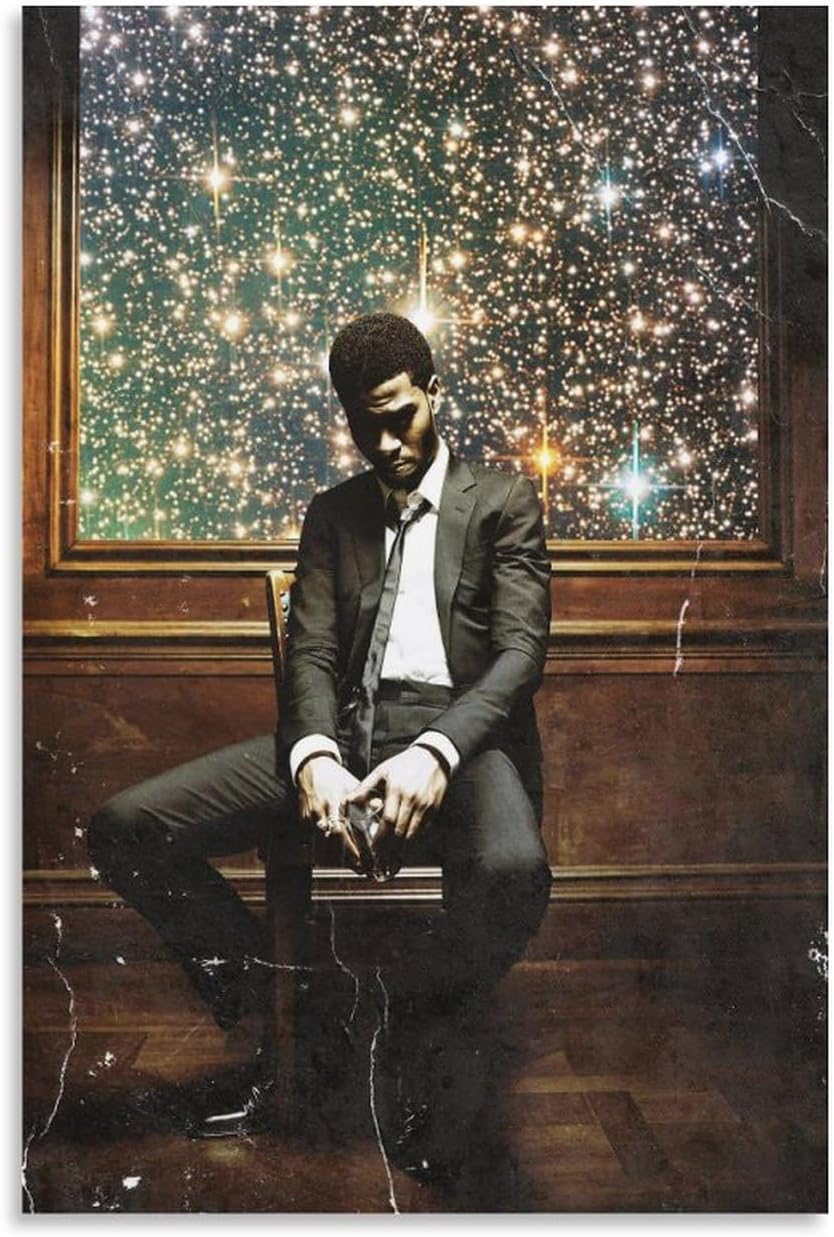 Pósters e impresiones de arte infantil Cudi Póster de hombre en la luna, 2 portada de álbum de música, pinturas artísticas, lienzo, decoración de