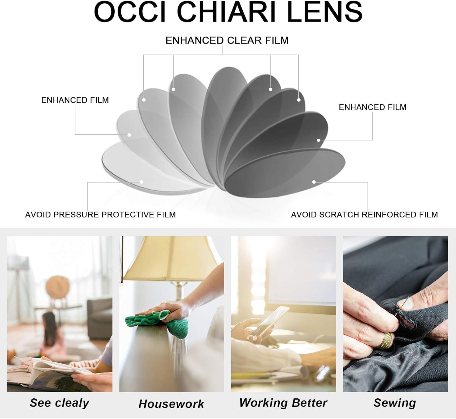 OCCI CHIARI – Anteojos de lectura duraderos para mujer ( 0 1.0 1.25 1.5 1.75 2.0 2.5 a 4.0 5.0 6.0, Negro