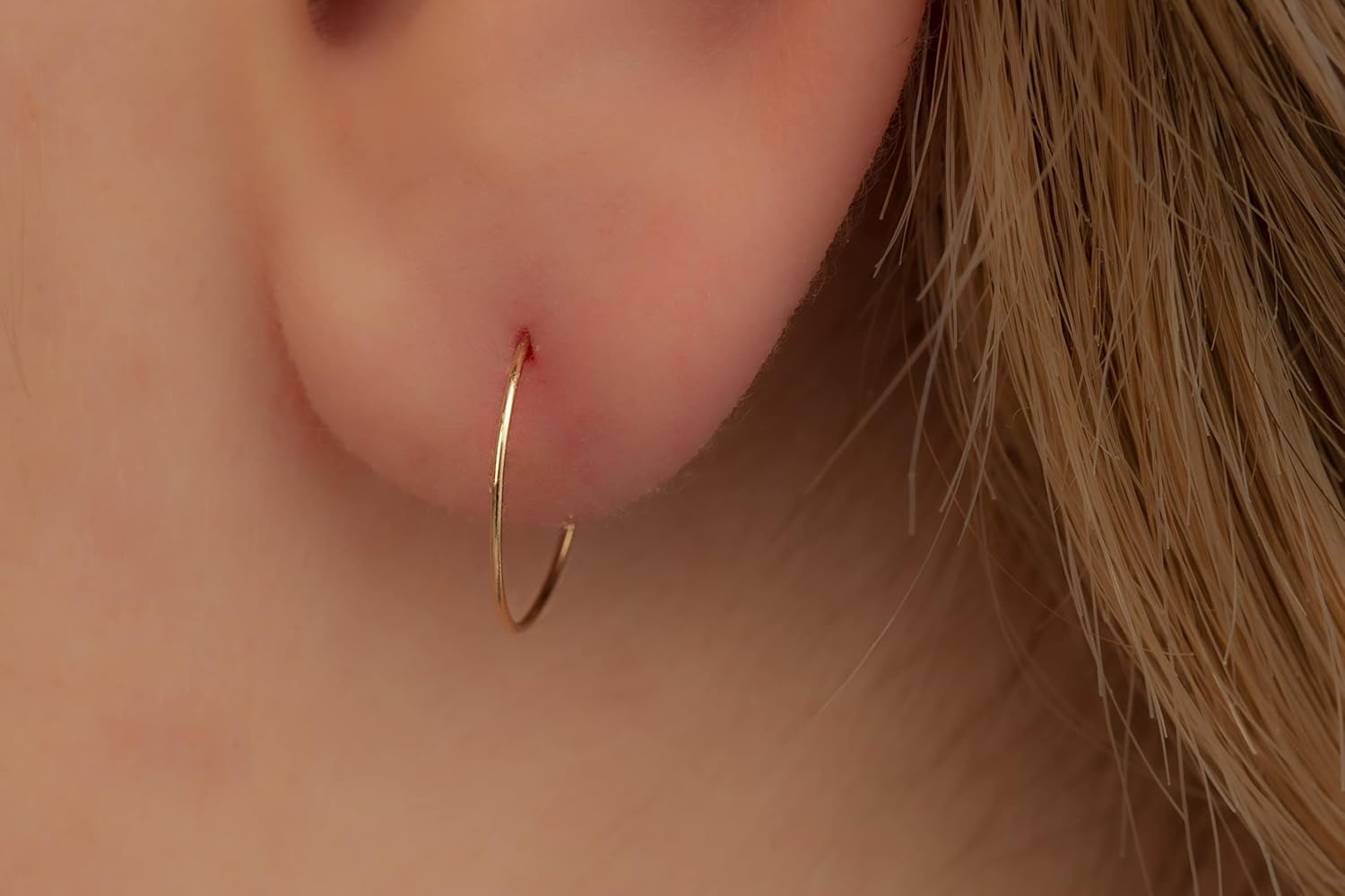 14K Gold Filled Small Hoop Earrings for Cartilage Nose, Tiny Thin 8mm Piercing Hoop Ring 24 Gauge (Gold, 8mm 24 gauge  1 pair)