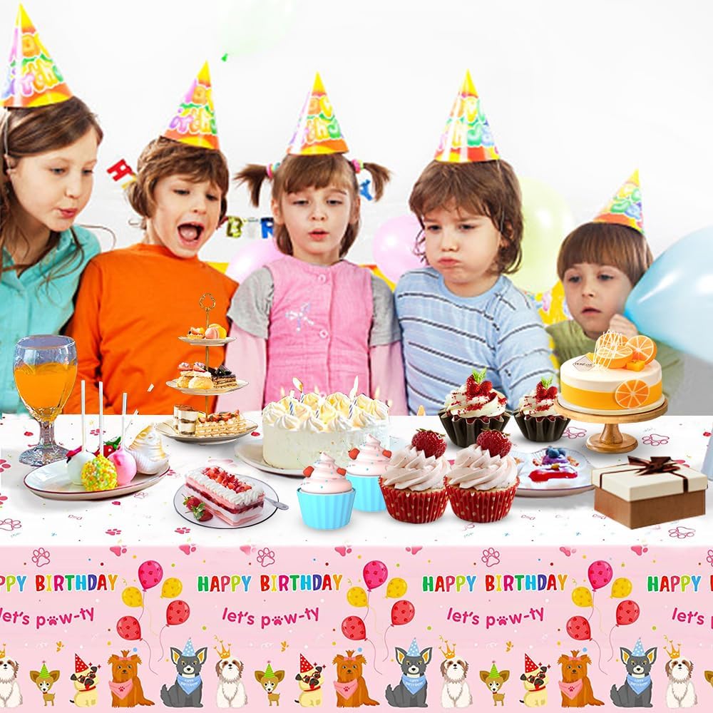 Suministros para fiesta de cumpleaños de perros, paquete de 3, manteles impermeables para perros y mascotas, fundas de mesa para cachorros,