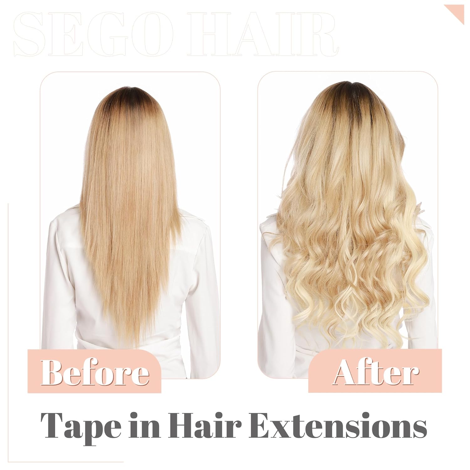 Extensiones de cabello Sego, cabello humano estilo remy, con cinta adhesiva, lacio, cinta adhesiva de entramado tipo piel, sin costuras, invisible y