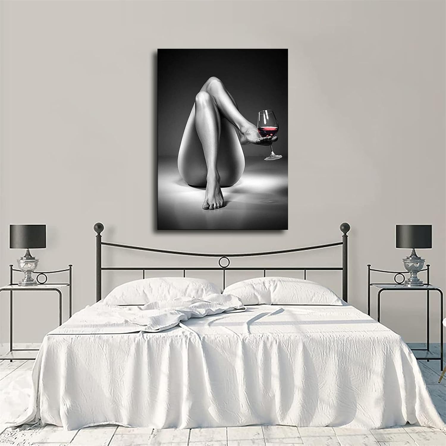 Lienzo decorativo para pared, pintura de copa de vino de mujer, color blanco y negro, fotos de hermosas niñas, pósteres abstractos modernos,