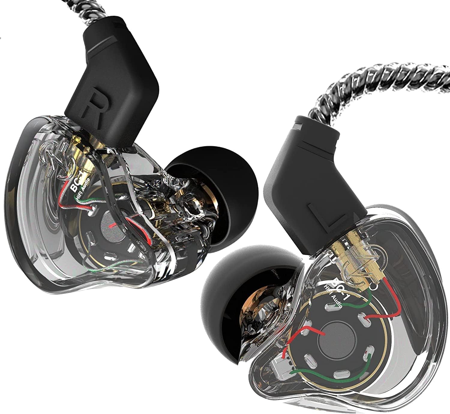 H HIFIHEAR Monitores intrauditivos CCZ Melody 1BA 1DD Auriculares profesionales con cable con aislamiento de ruido, auriculares estéreo de alta