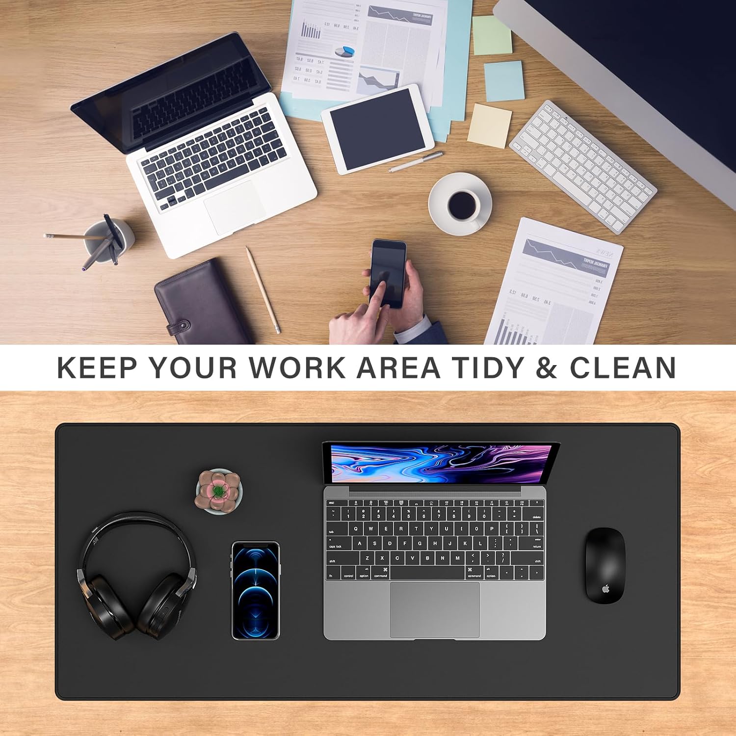 Alfombrilla de mouse grande para juegos con base de goma antideslizante, alfombrilla de escritorio impermeable para escritorio, almohadilla de