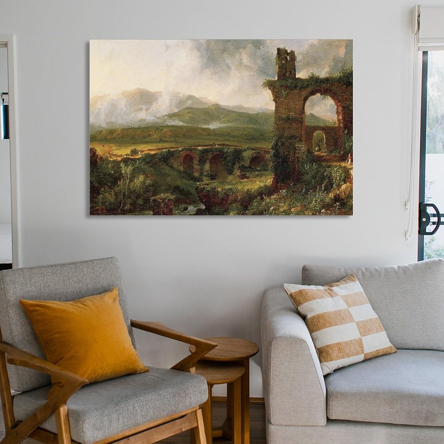 Thomas Cole A View near Tivoli (Morning) Canvas Wall Art Prints Poster Gifts Photo Picture Painting Posters Room Decor Home Decorative