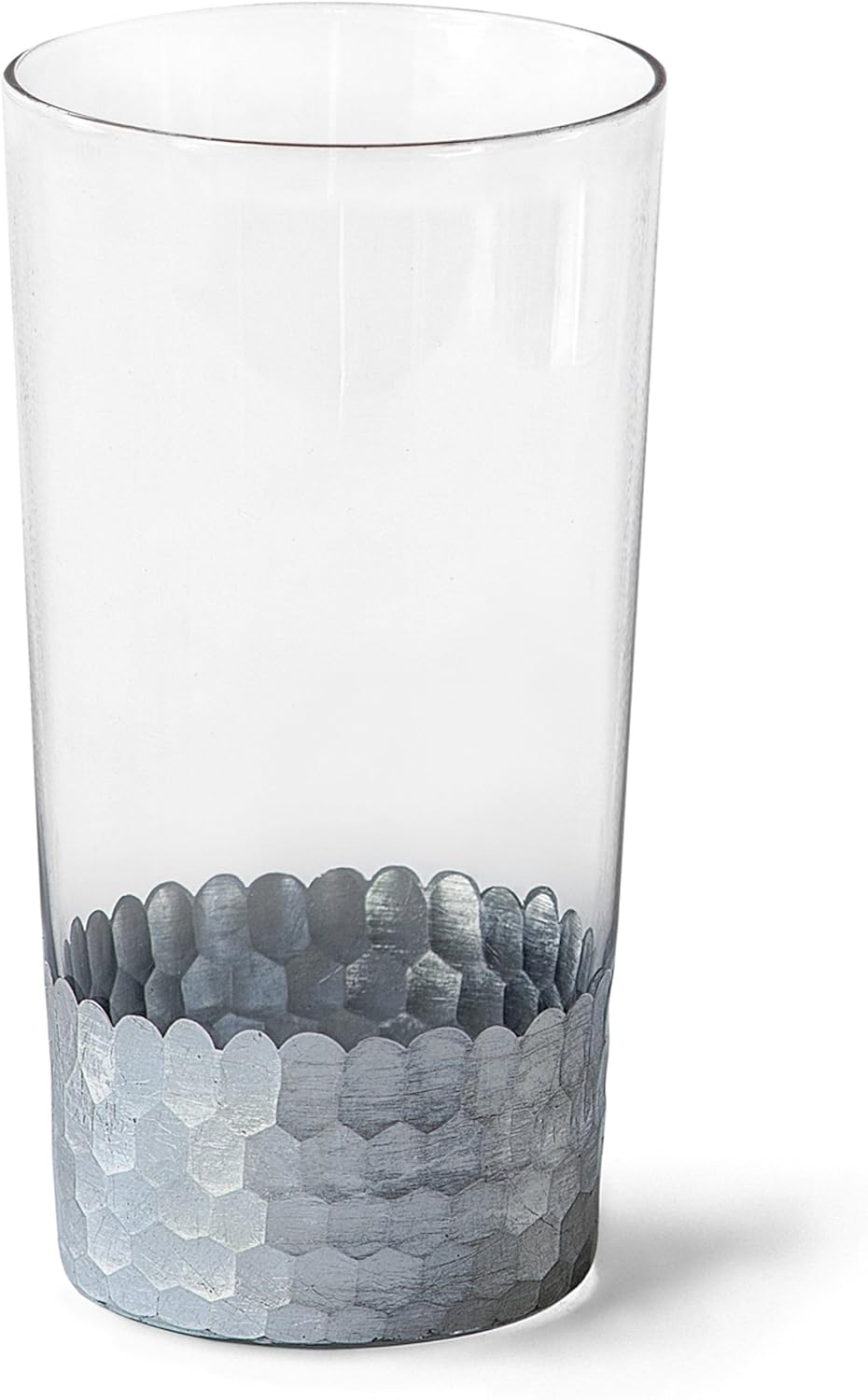 Hosley Argea – Florero de cristal floral de 6.25 pulgadas de alto, color plateado, ideal también como farol LED de artefacto para regalo para bodas,