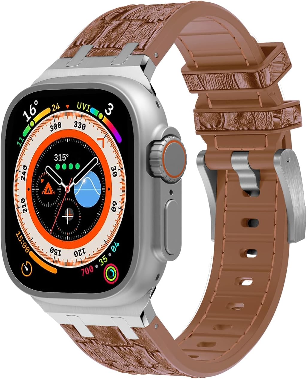 Correa de reloj de lujo compatible con Apple Watch Ultra Band de 1.929 in 1.772 in 1.732 in 1.654 in para hombres, correa de reloj de goma de