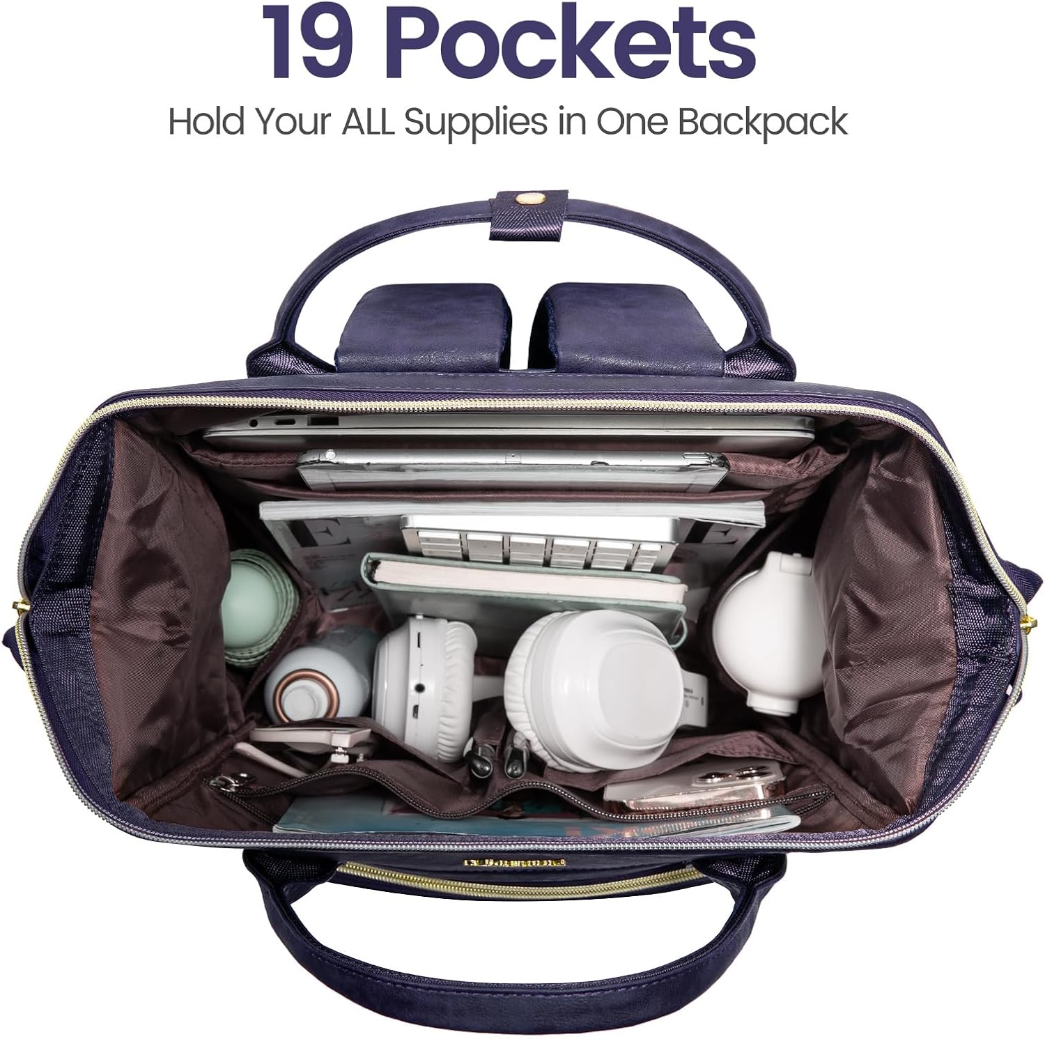 LOVEVOOK Mochila para laptop para mujer, mochila para mujer a la moda, Índigo Tinta, Classic