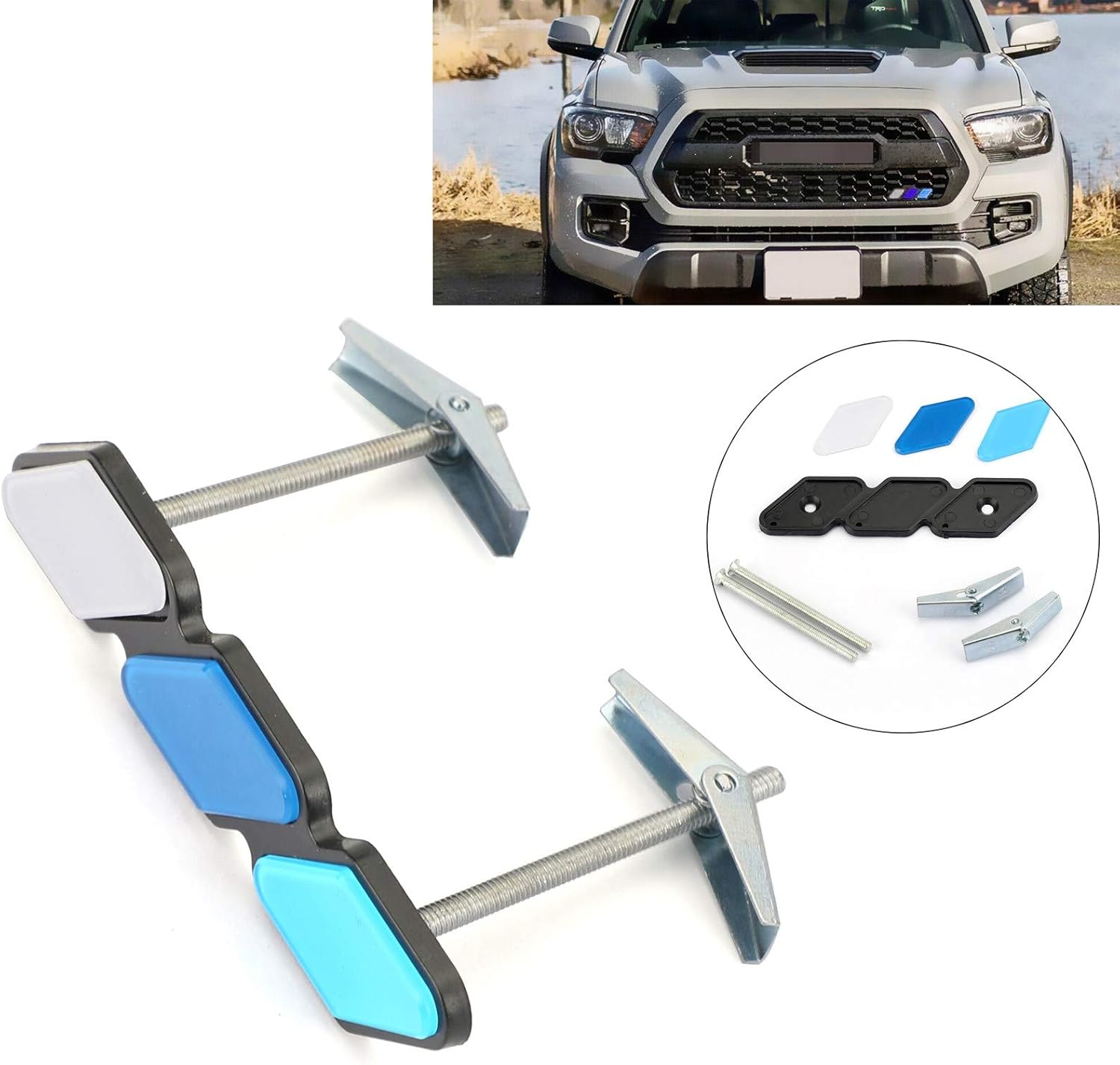 MAD HORNETS Emblema de 3 rejillas de coche tricolor para Toy-ota Taco-ma 4Runner Tun-dra H-igh-lan-der, tipo C