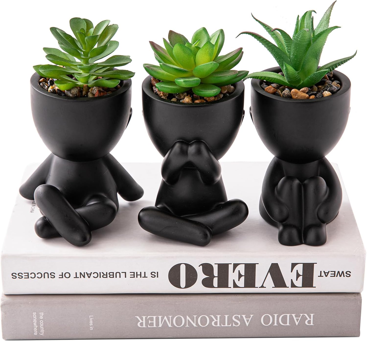3 piezas de bonitas plantas artificiales para decoración de oficina para mujeres y hombres, decoración estética de escritorio para oficina y hogar,
