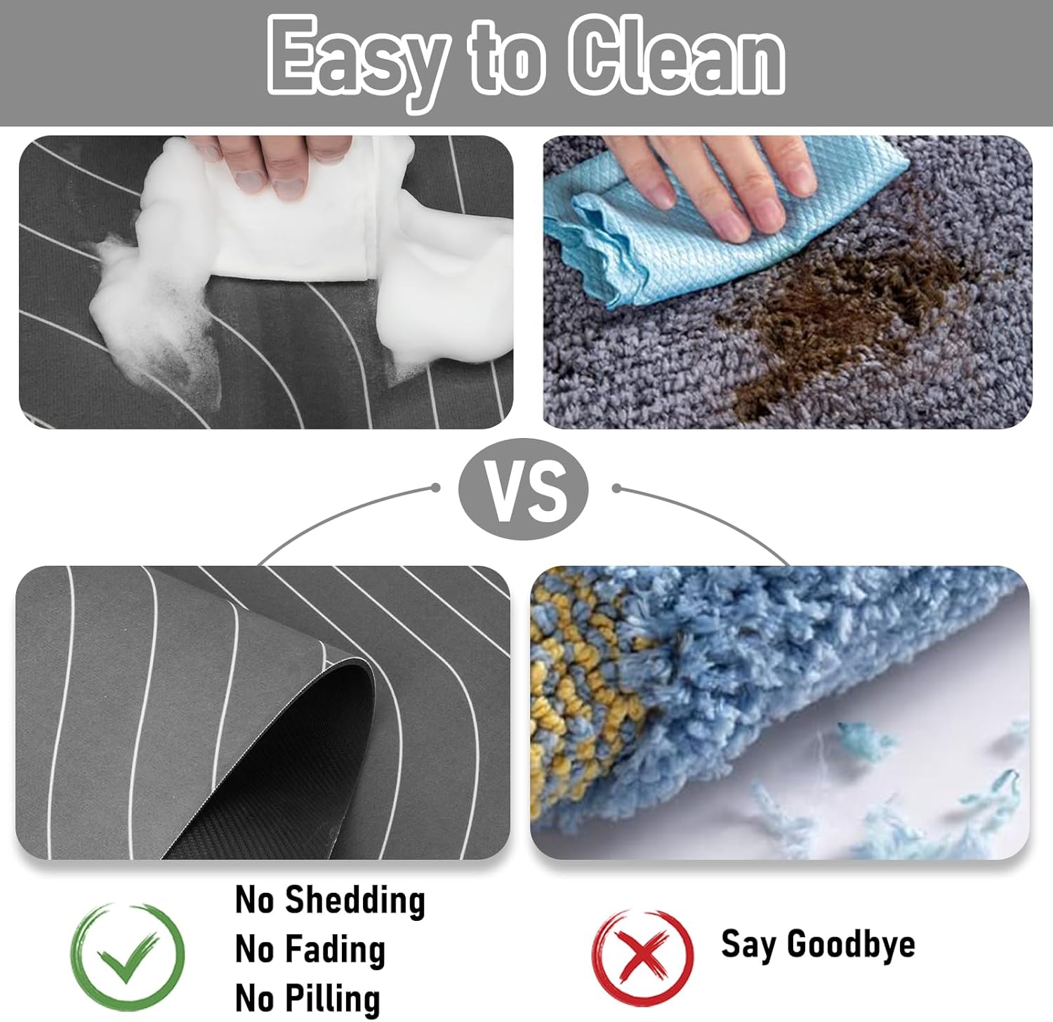 UVTQSSP Alfombra de baño de 24 x 16 pulgadas, antideslizante, súper absorbente, de secado rápido, lavable, sin manchas, alfombra de goma para