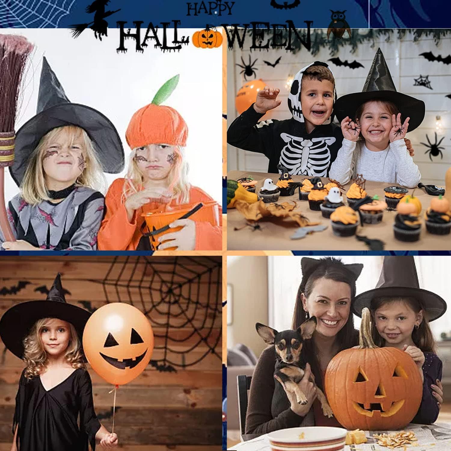 Halloween Witch Hat, 1 Pcs Black Witch Costume Accessory for Halloween Witch Cosplay Party Favor Holiday Decoration