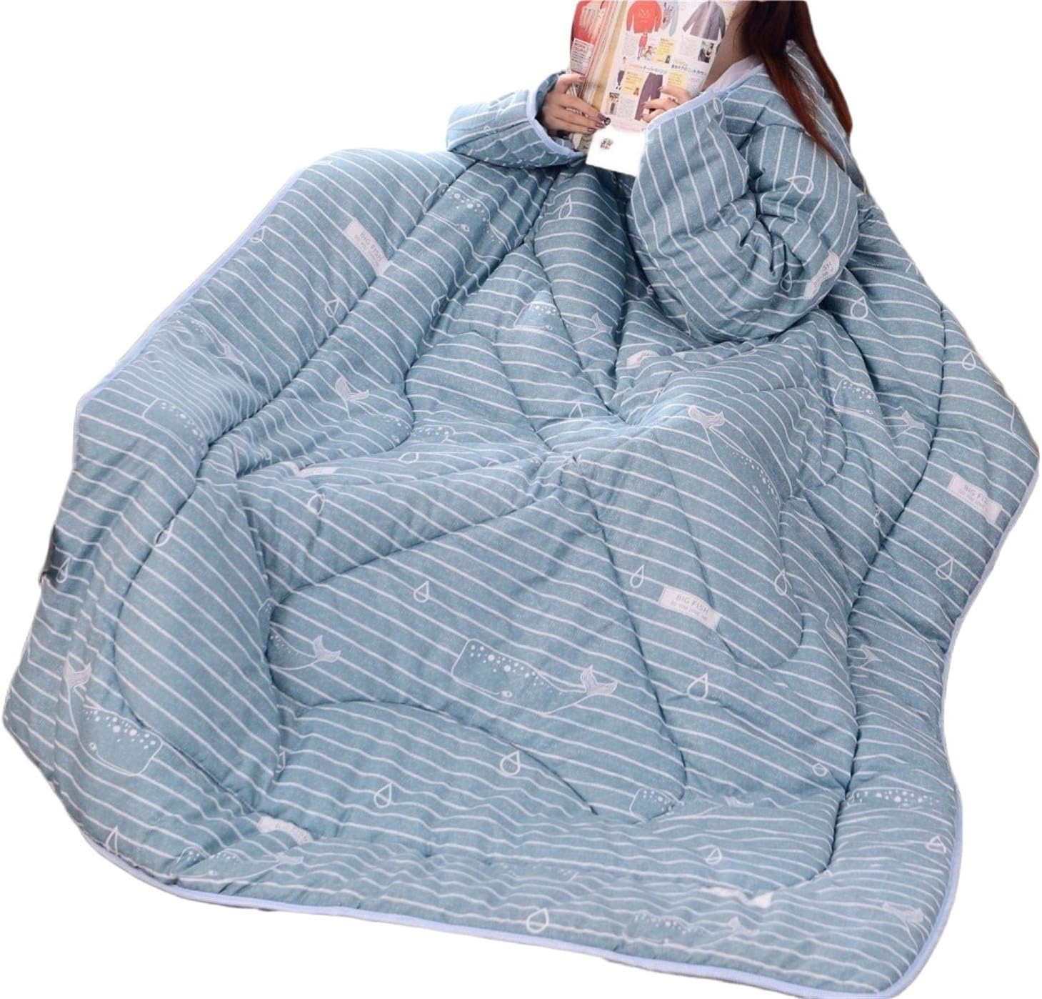 THUCHENYUC Colcha perezosa con mangas, Colcha para invierno cálido y grueso, suave, colcha de invierno para cama perezosa, sofá, manta para caminar