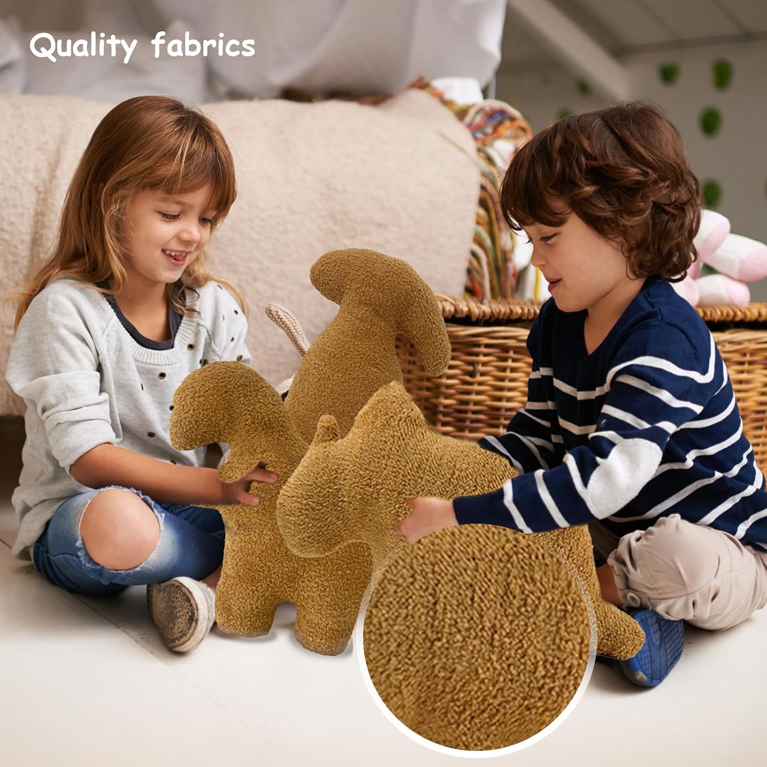 Almohada de peluche de pepita de dinosaurio, almohada de dinosaurio y pollo, decoración de fiesta temática de dinosaurio, juguete de peluche