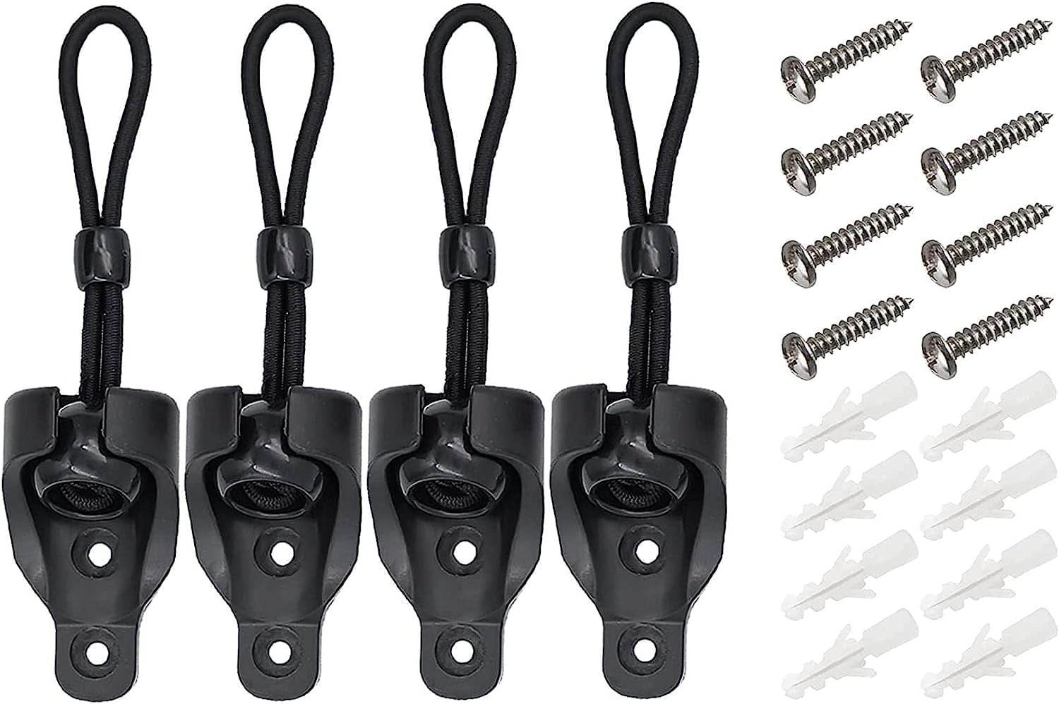 Repuesto universal para persianas enrollables para interiores y exteriores, accesorios para persianas enrollables (kit elástico, paquete de 2, negro)