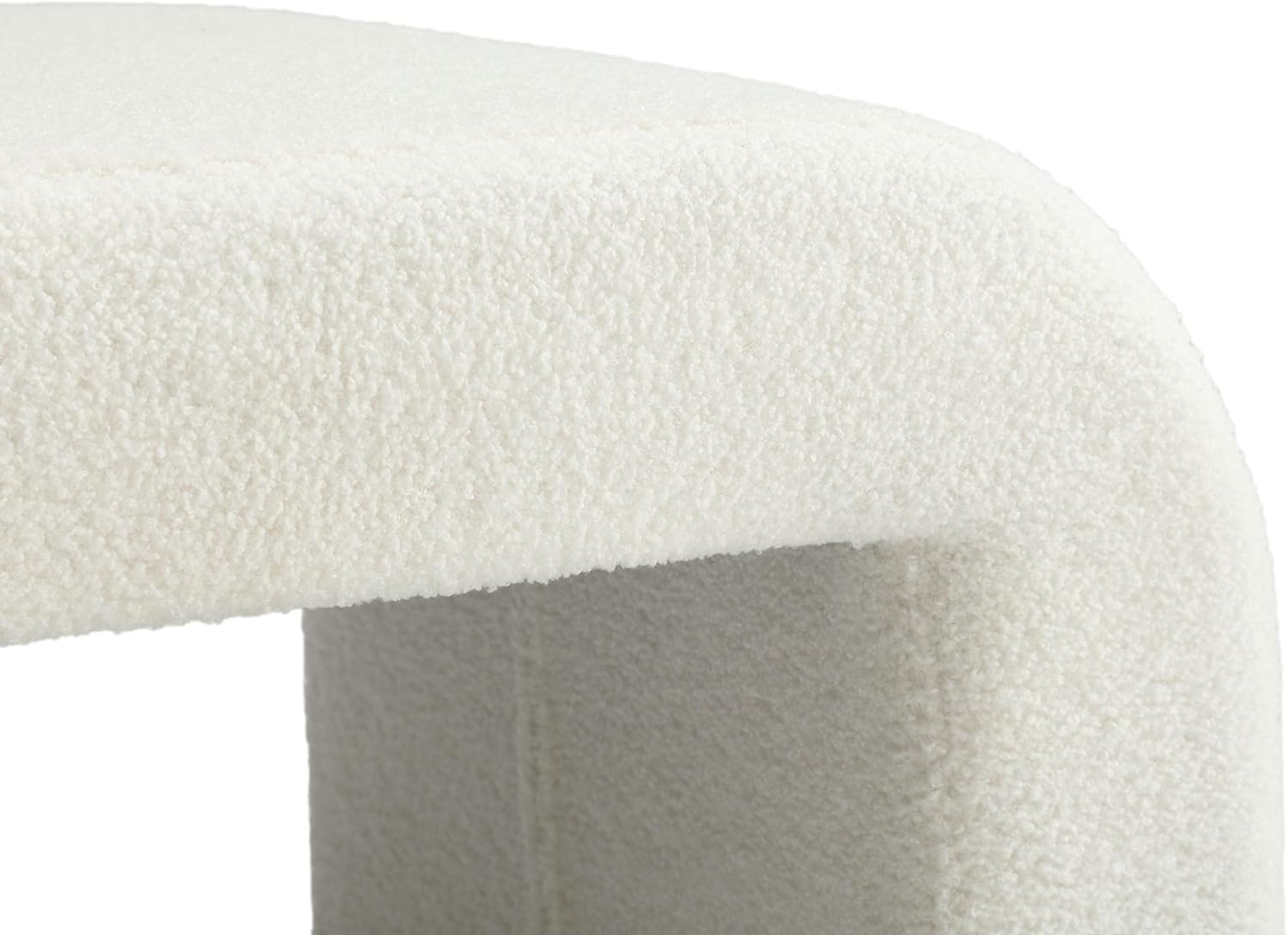 VESCASA Banco Sherpa de 49.5 pulgadas de ancho para pasillo, banco otomano tapizado para el extremo de la cama, para entrada, dormitorio, blanco, 1