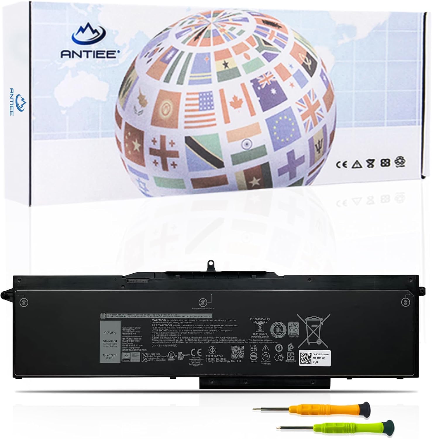 ANTIEE 97Wh 1FXDH 1WJT0 – Batería para laptop Dell Precision 3541 3551 Latitude 15 5501 5511 E5501 E5511 Series P80F P80F003 P80F004 IFXDH 1WJTO