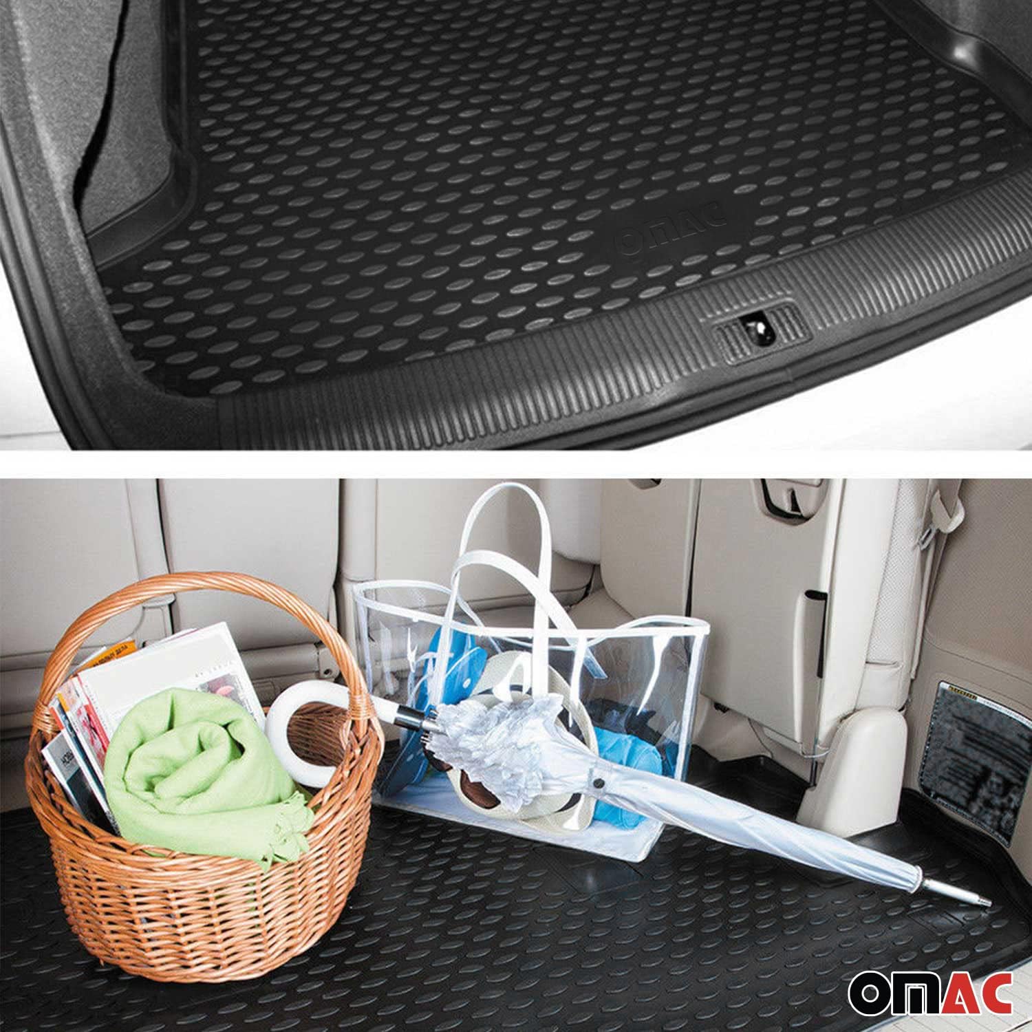 OMAC Alfombrillas de maletero para Mazda CX-5 2017 2018 2019 2020 2021 2022 2023 2024, para todo tipo de clima, duraderas, color negro