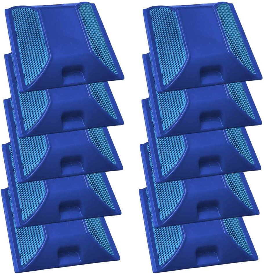 Paquete de 10 reflectores de carretera  Marcadores de poste de asfalto y pavimento de calle de 4 por 4 pulgadas  Ideal para golpes de velocidad,