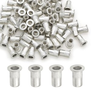 Tuercas de remache de cabeza plana, 150 tuercas roscadas para decoración de muebles (M5) Tuercas de remache de cabeza plana, 150 tuercas roscadas para decoración de muebles (M5)