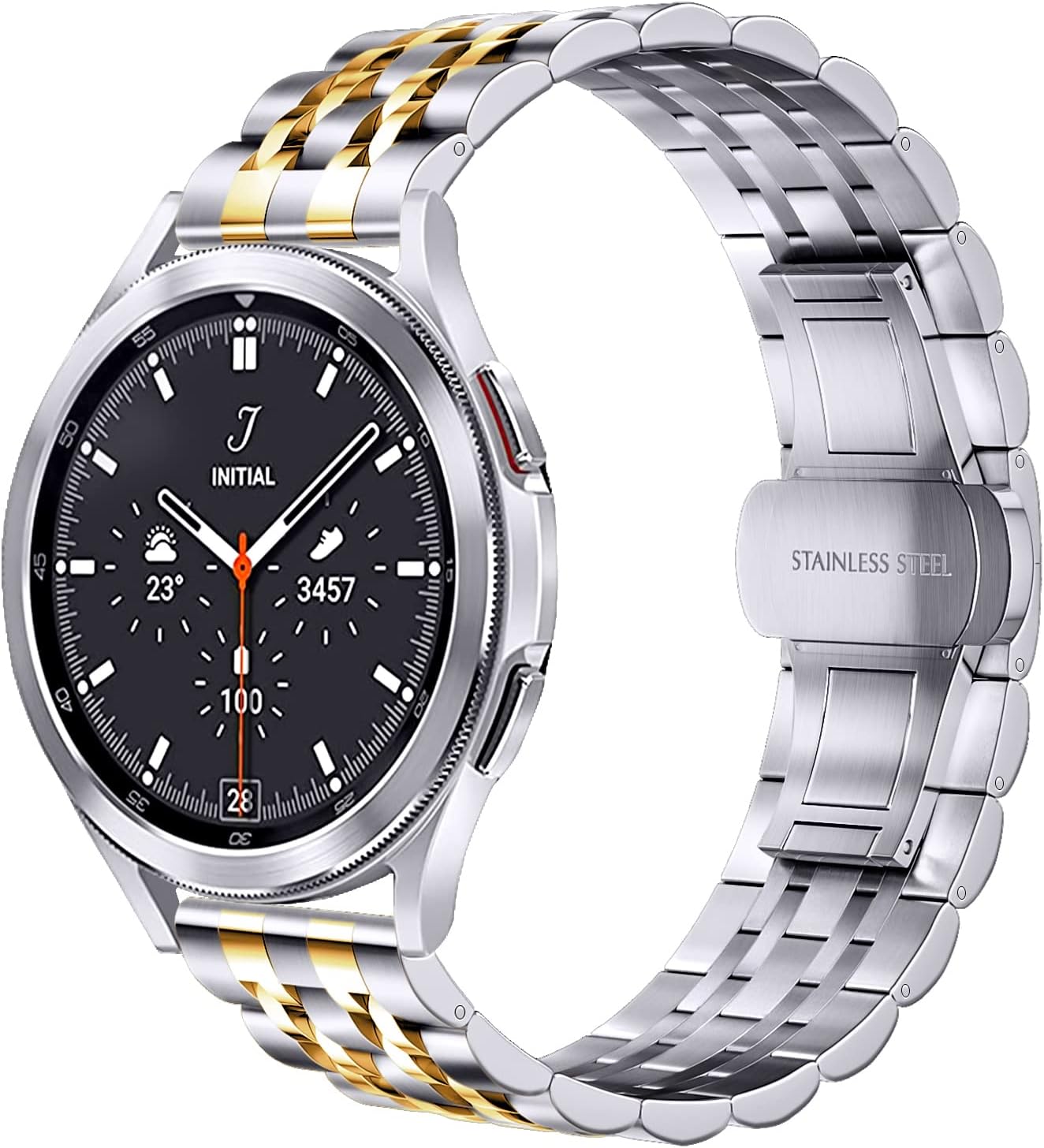 ZPJPPLX Correas de reloj de 0.787 in para Galaxy Watch 5 y 5 Pro, correas de metal de acero inoxidable para Samsung Galaxy Watch 4 y Watch 4