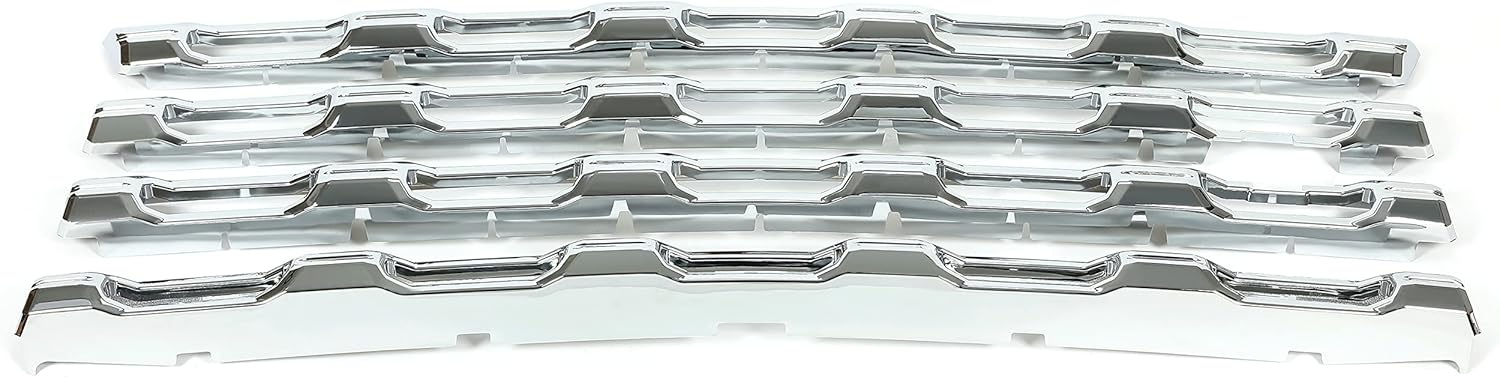 HECASA Inserto de rejilla compatible con Chevy Silverado 25003500 HD 2020-2023 para camión, cromado, revestimiento de plástico plateado