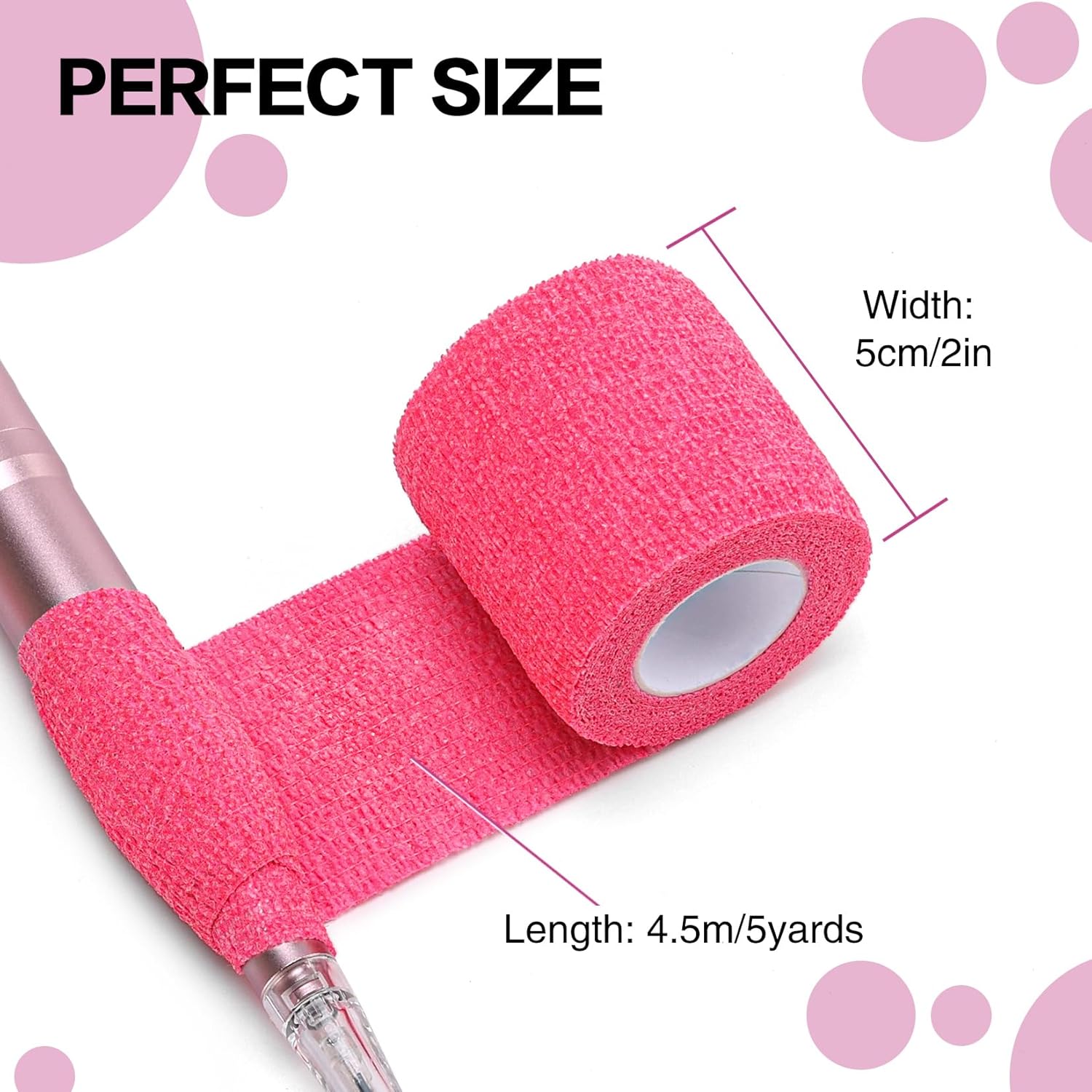 QUEEJOY 12 vendajes cohesivos, vendaje autoadhesivo de 2 pulgadas x 5 yardas, cinta adhesiva transpirable para muñeca y dedos, máquina de maquillaje