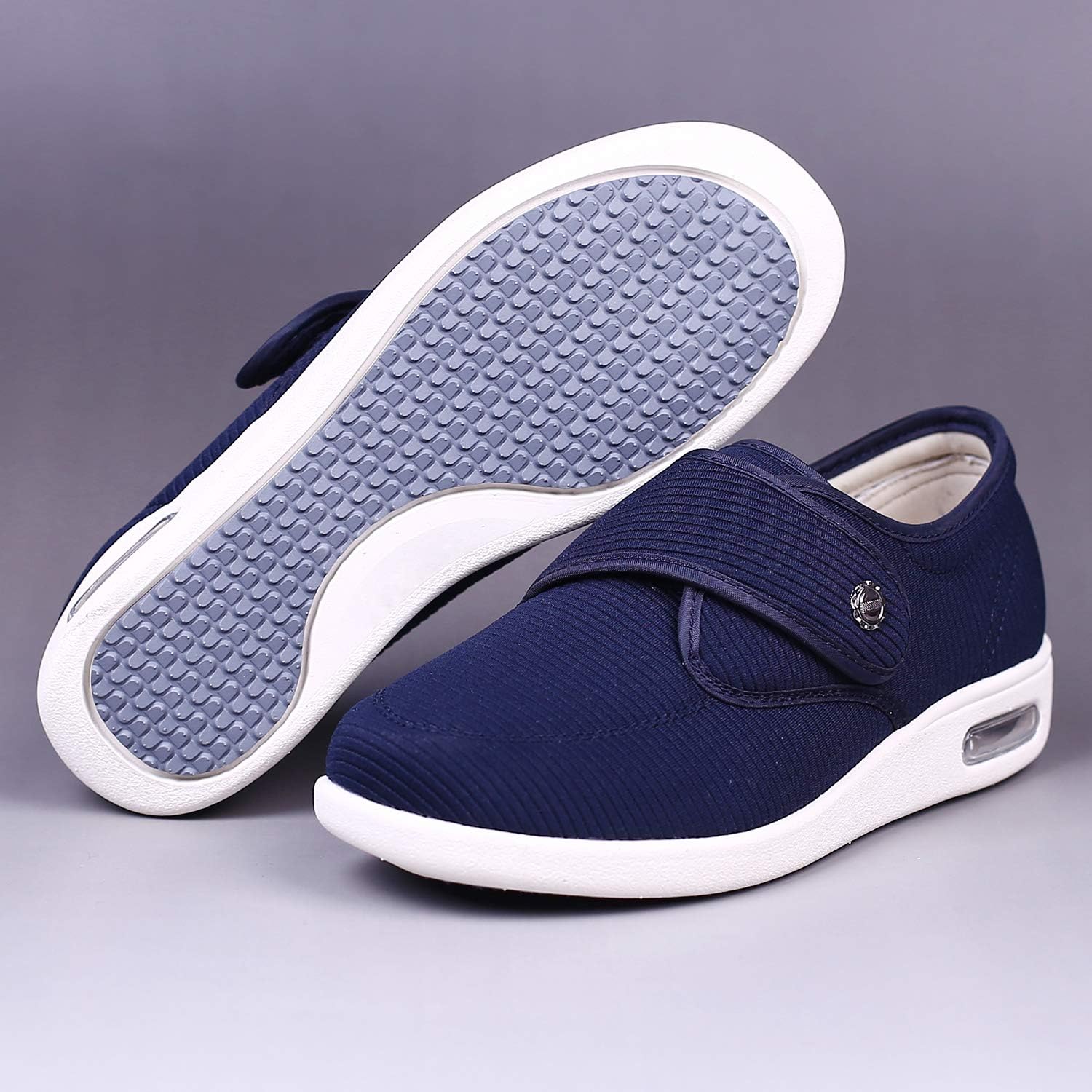 W&LESVAGO Zapatos para diabéticos para mujer con cojín de aire, ancho ancho, ligero, cierre ajustable, zapatos para caminar para artritis, edema
