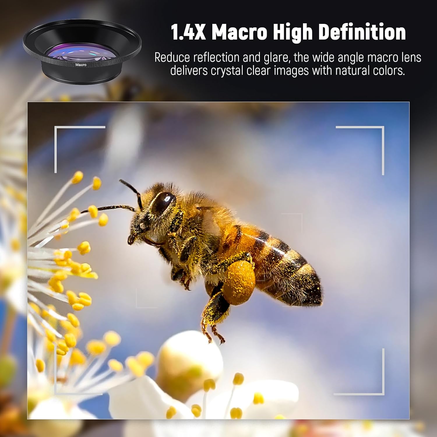 NEEWER Lente gran angular y macro HD 2 en 1 de 2.283 in 0.43X, lente ultra gran angular con longitud focal de 0.709 in compatible con Canon EOS T7