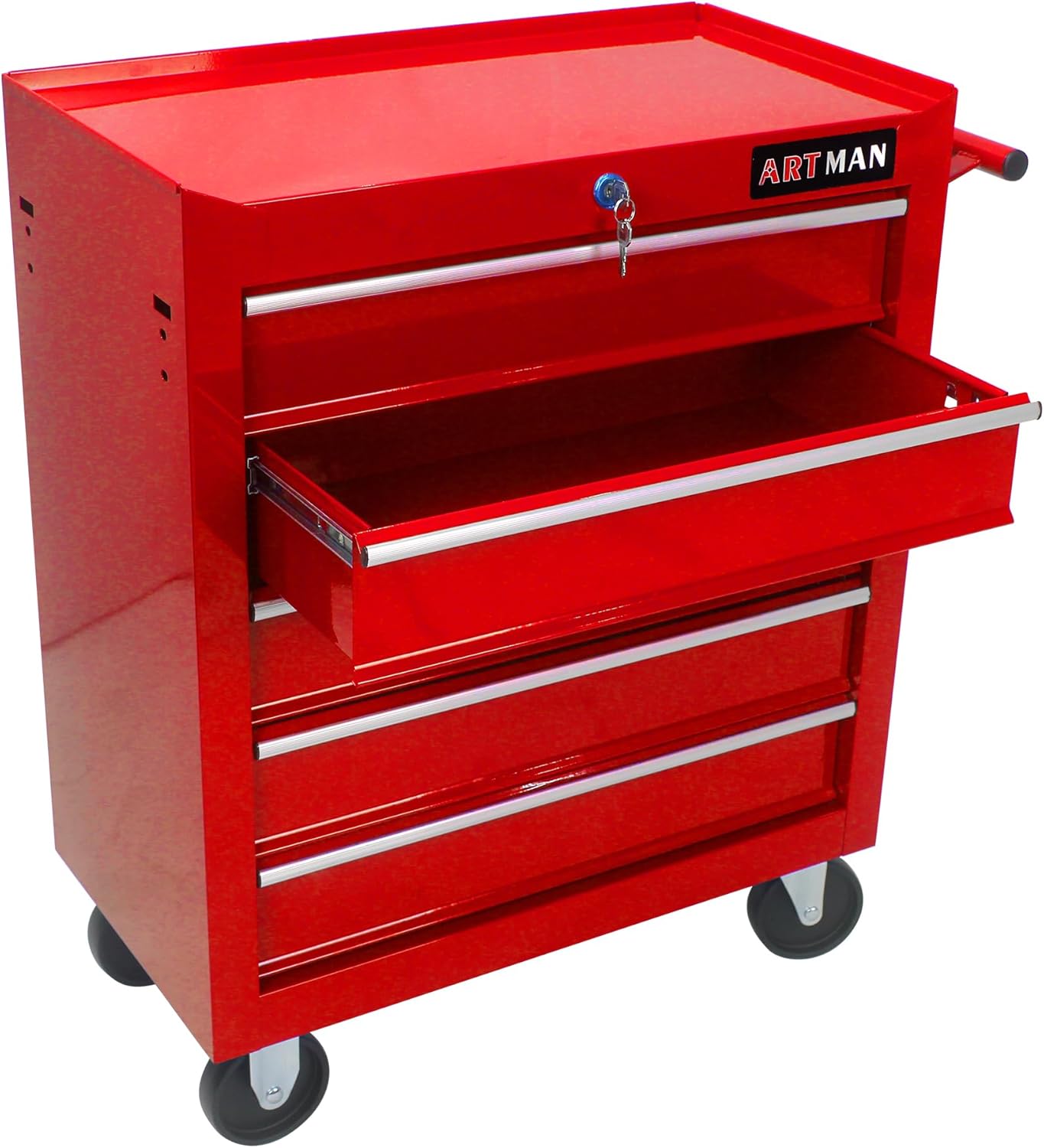 Carrito de herramientas de 5 cajones grandes con ruedas, caja de herramientas rodante, organizador de herramientas para garaje, almacén, taller,