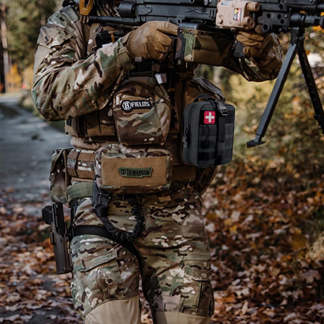 IFAK Kit de trauma, kit de primeros auxilios médicos militares con torniquete, bolsa de supervivencia de emergencia para suministros de equipo de
