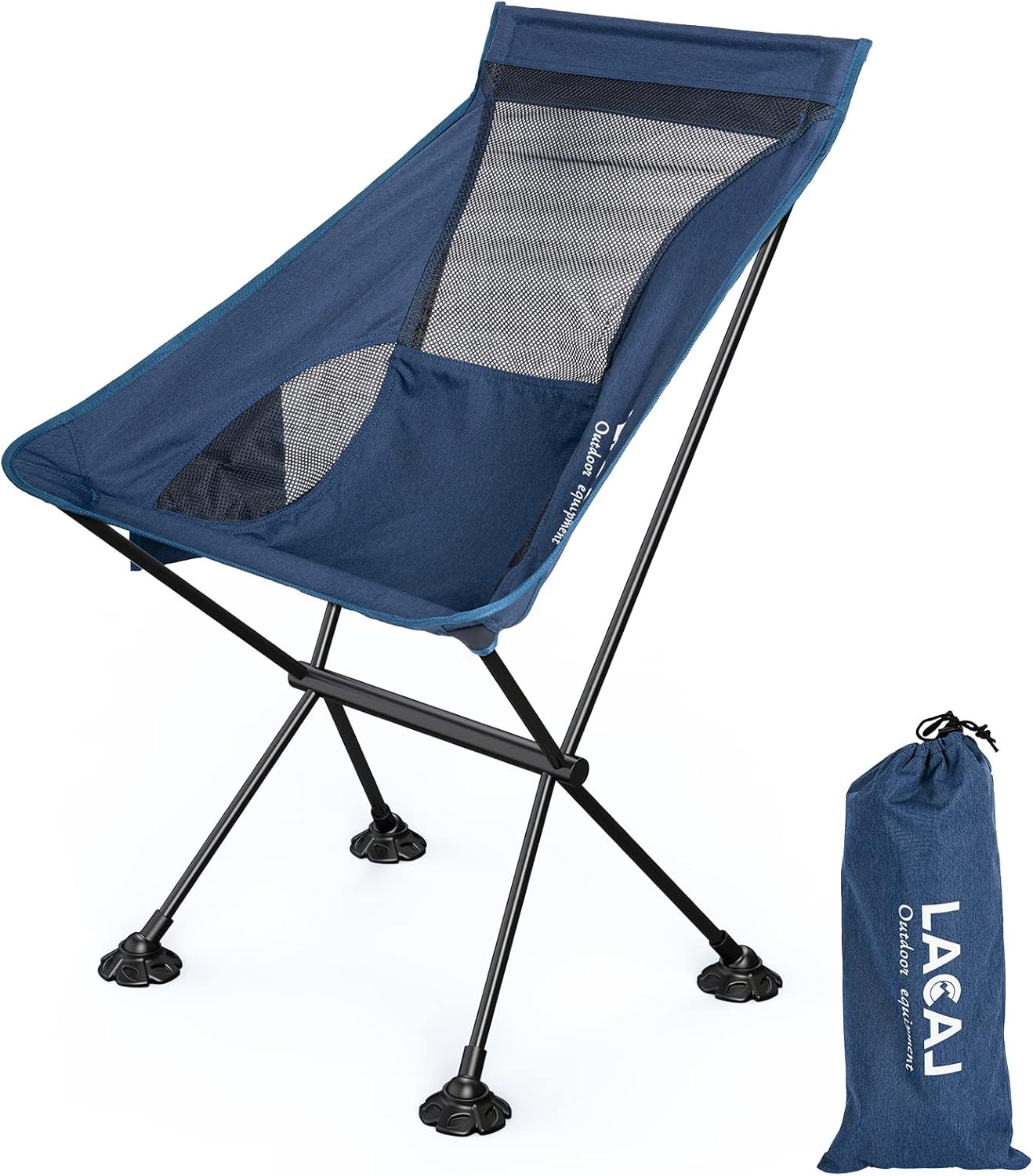 Silla ligera con respaldo medio, estructura plegable, cómoda superficie de tela Oxford con aleación de aluminio duradera, ideal para campamento,