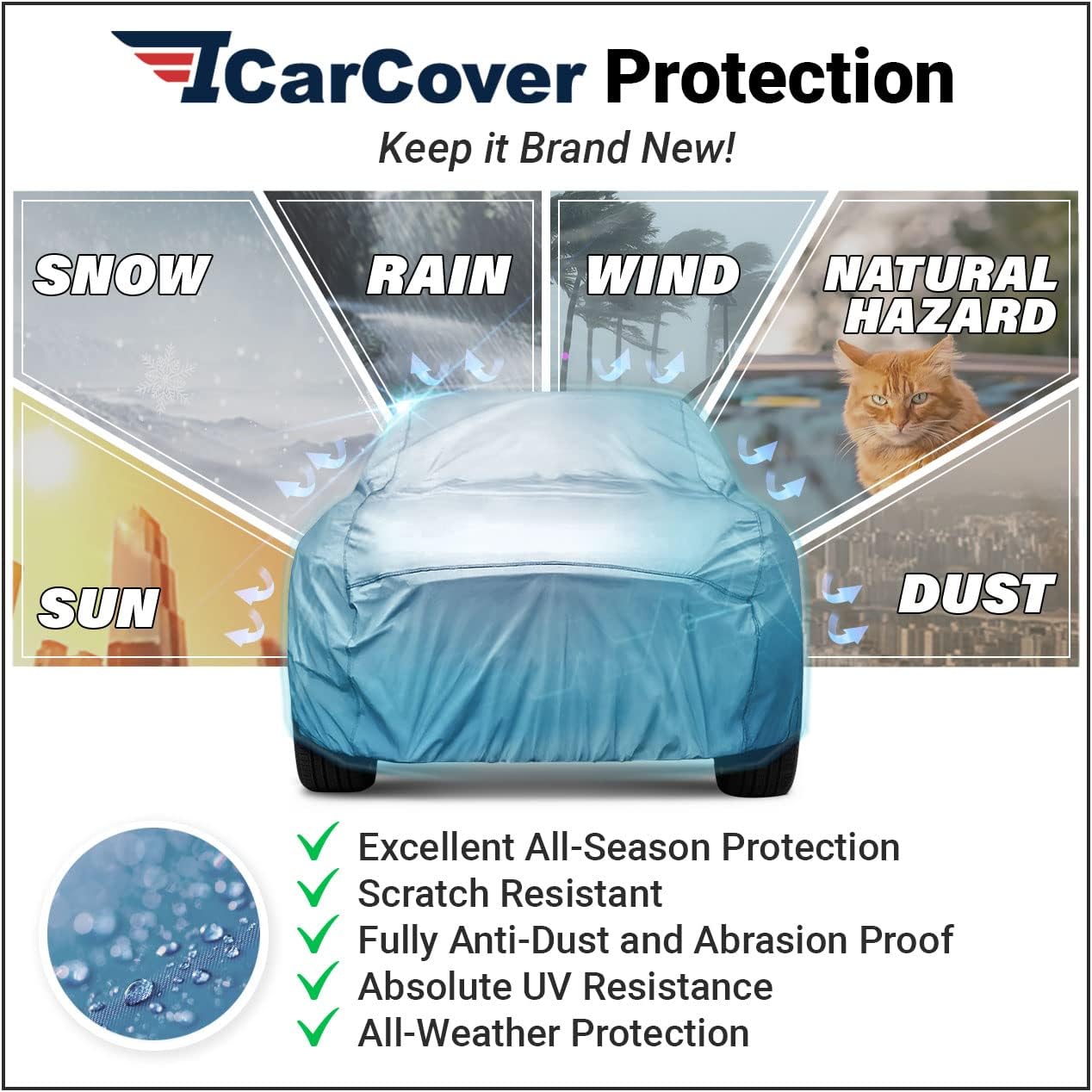 iCarCover Compatible con Bentley Continental GT, GTC, 2003-2019, funda completa para automóvil, impermeable, resistente a todo tipo de clima,