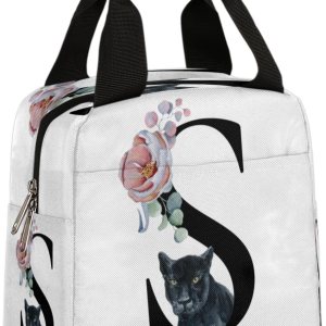 Bolsa de almuerzo con inicial S, bonita bolsa de almuerzo aislada, reutilizable, para adultos, mujeres, hombres, trabajo, pesca, playa, picnic, Bolsa de almuerzo con inicial S, bonita bolsa de almuerzo aislada, reutilizable, para adultos, mujeres, hombres, trabajo, pesca, playa, picnic,