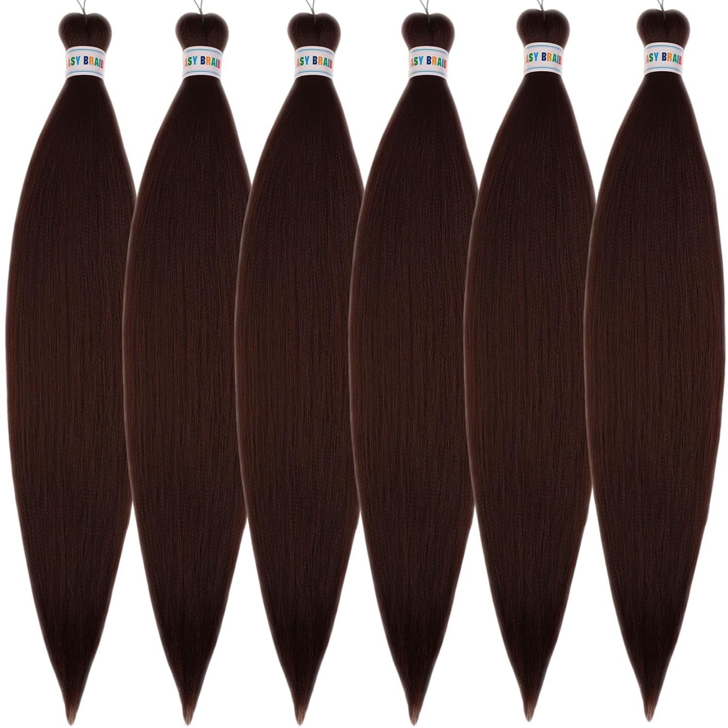 Extensiones de cabello trenzado Kanekalon preestirado de color marrón chocolate