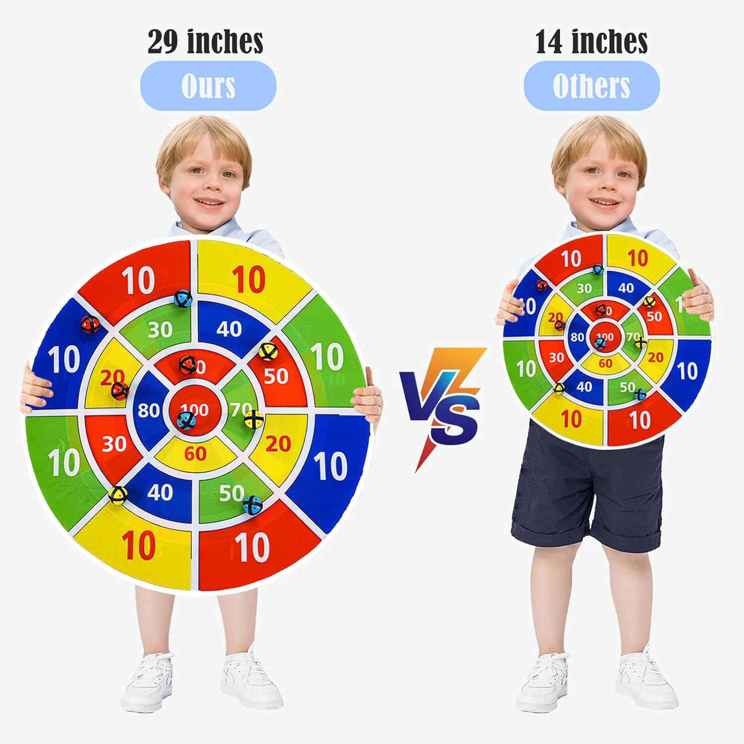 Tablero de dardos de 29 pulgadas con bolas para niños, regalos juguetes para niños de 8 a 12 años, juego de mesa de dardos con bolas adhesivas,