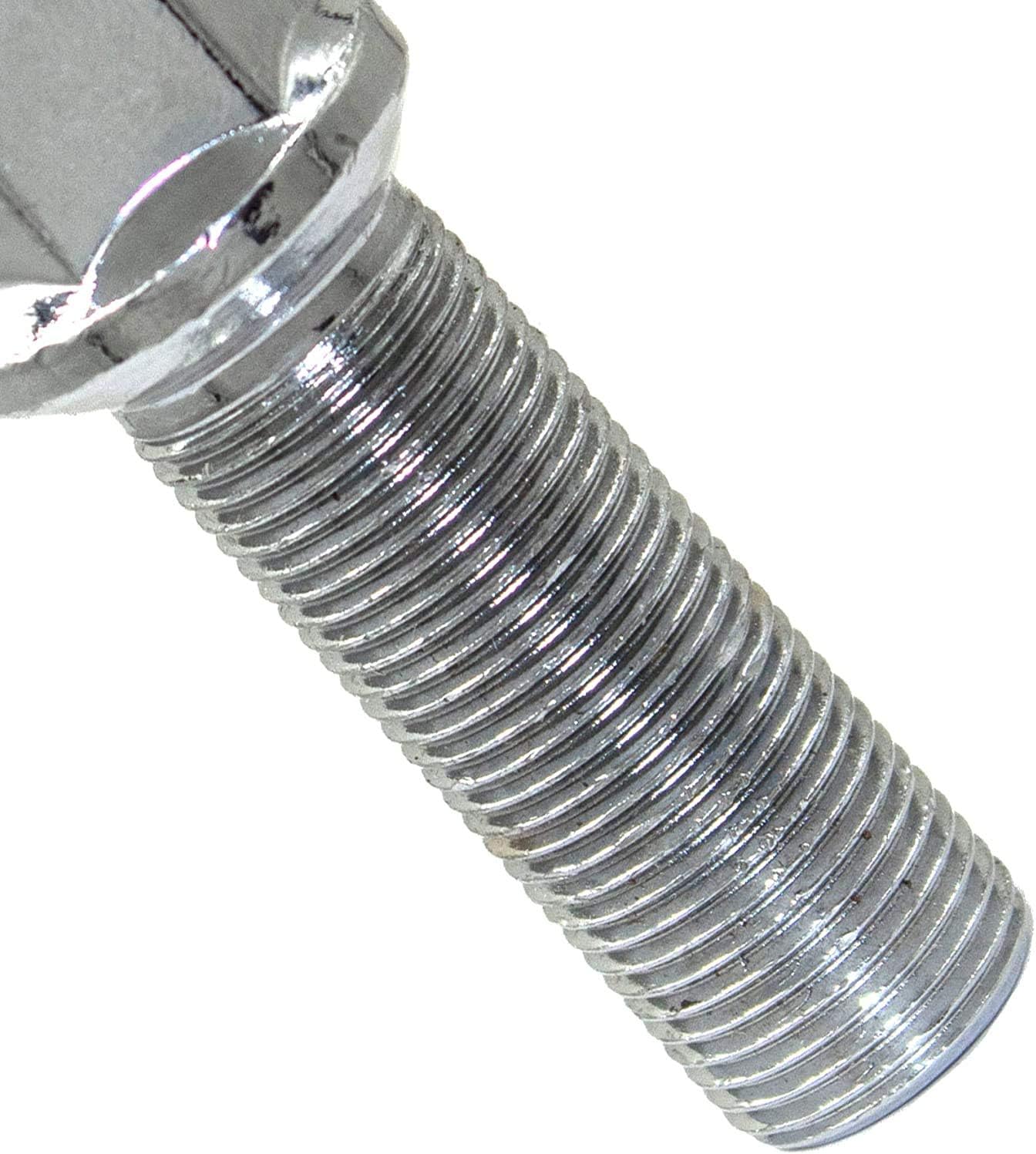 Wheel Accessories Parts Juego de 20 pernos cromados de 12 x 1.5 pulgadas, asiento cónico con hexagonal de 0.669 in, longitud de vástago de 1.181 in,