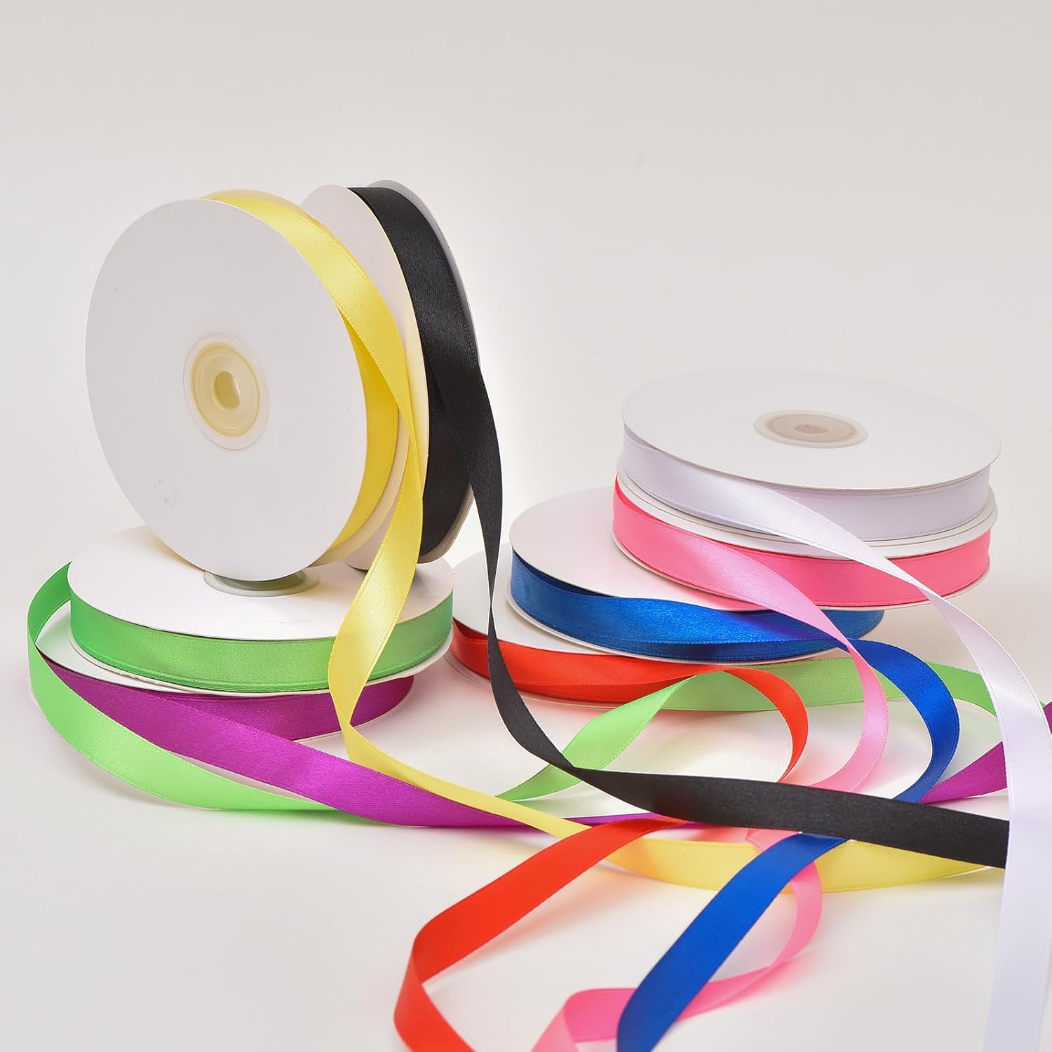 Cinta de satén roja de doble cara de 12 pulgada x 50 yardas de longitud para decoración de Navidad, cabello de bricolaje, vestido de fiesta,