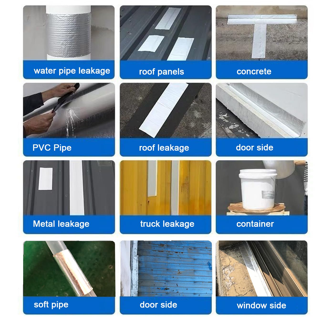 Cinta de butilo impermeable, cinta de sellado de butilo de papel de aluminio para fugas, cinta de goma butílica para cosechar barcos, sellado de
