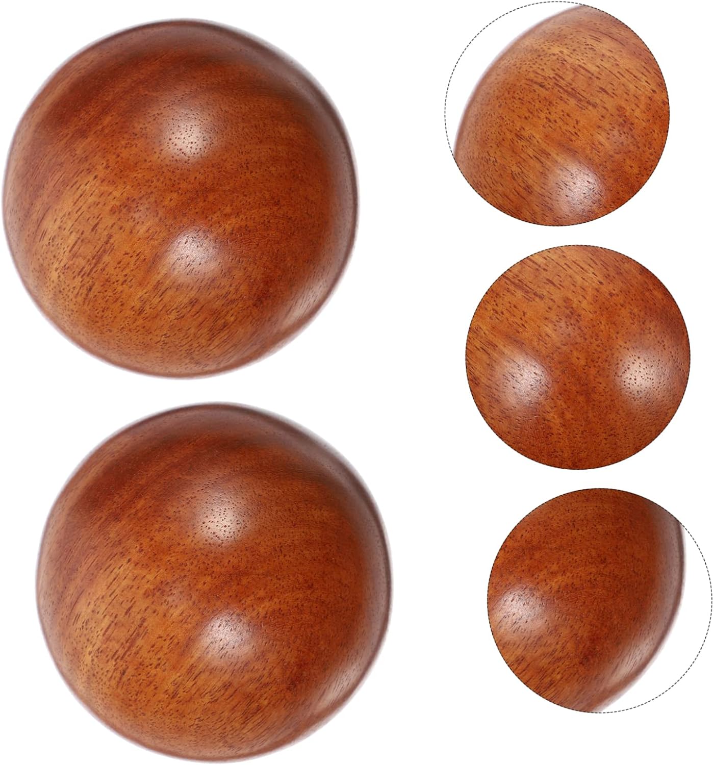 Kisangel 2 unids bola de salud Balonmano Bolas de masaje de madera Red Deep Tissue Masaje Pie Rodillo de mano Balonmano Madera Regalos de Hockey